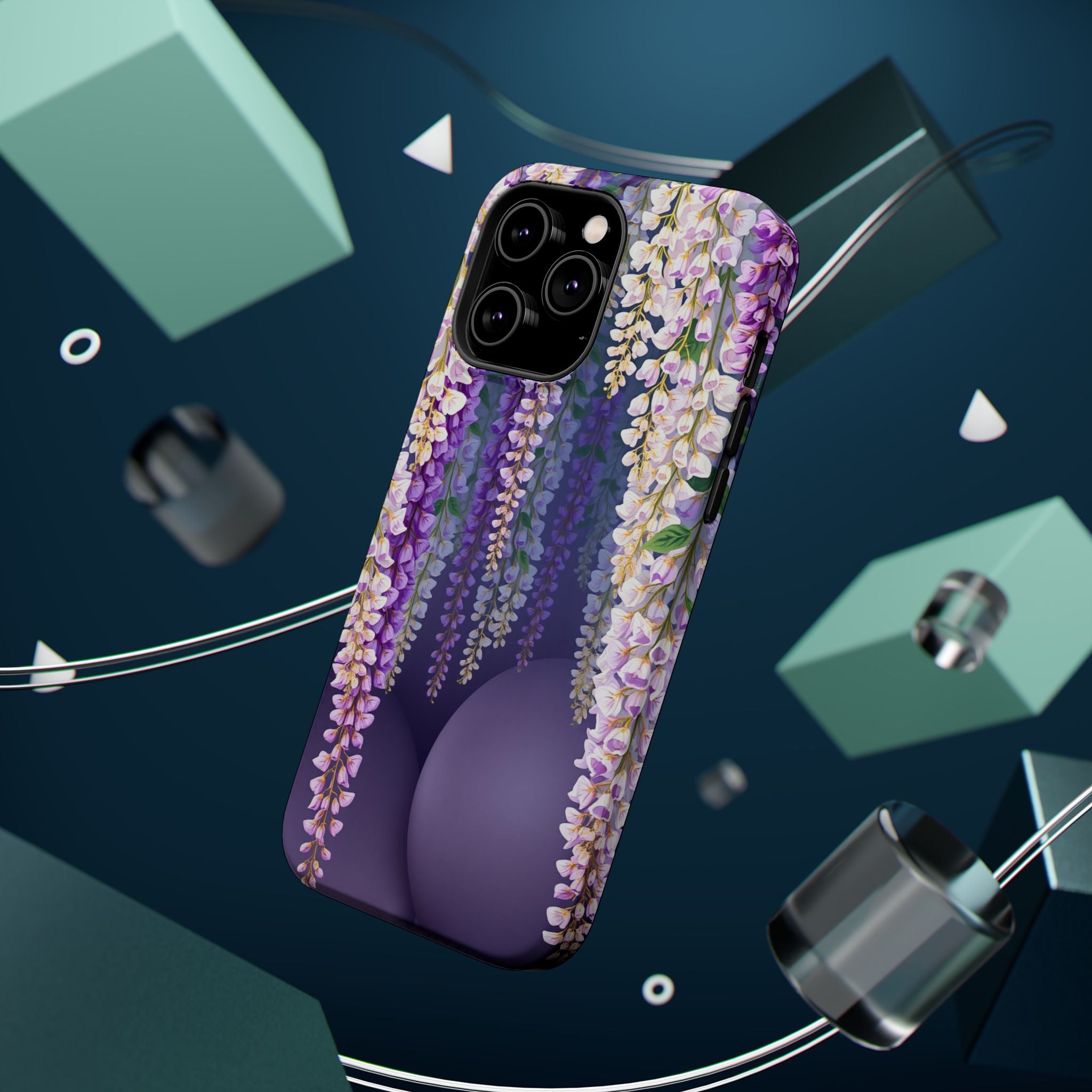 iPhone Mint And Blush Wisteria Cascade Slim Everyday Designer Case · iPhone Case