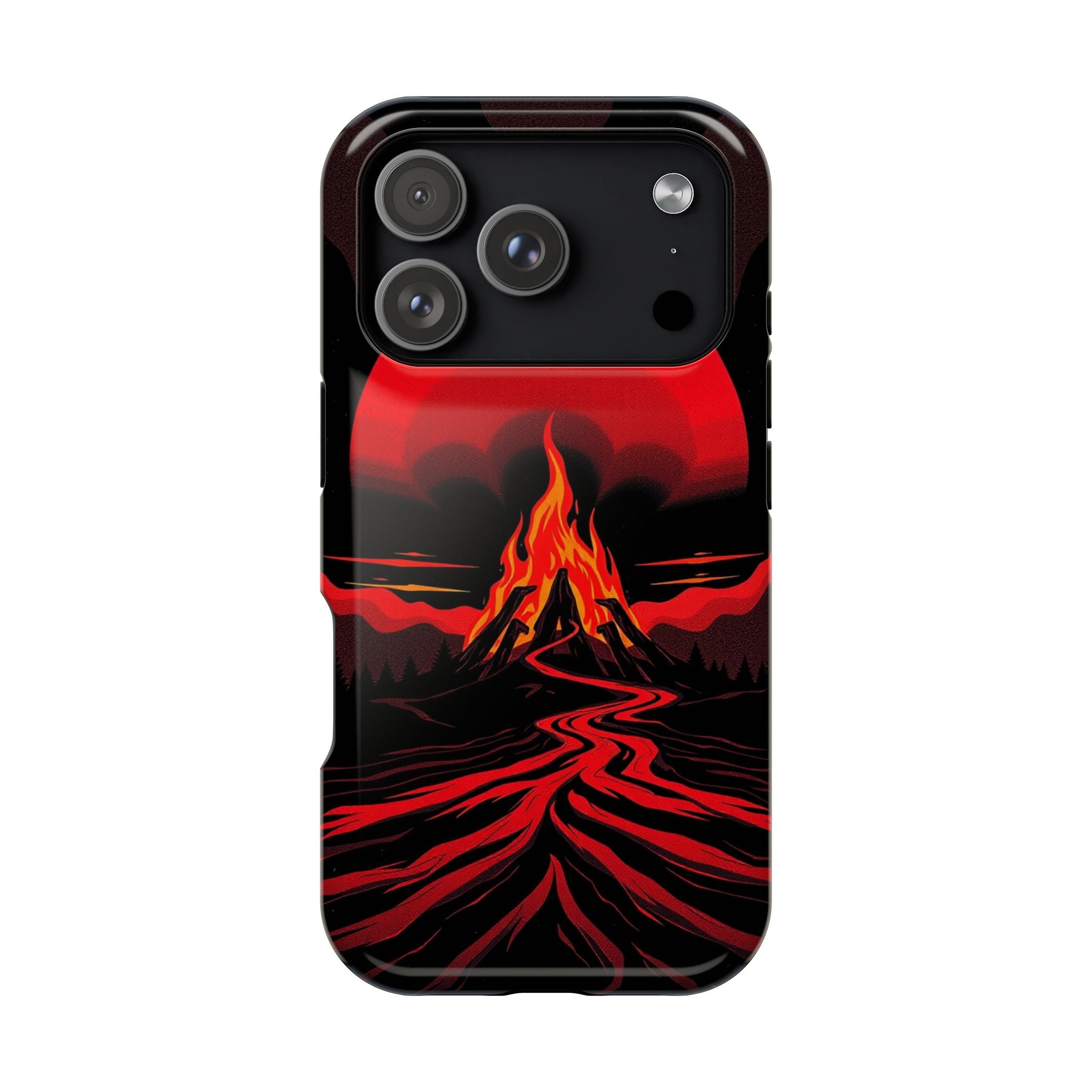 iPhone Black And Crimson Wildfire Glow Slim Everyday Designer Case · iPhone Case