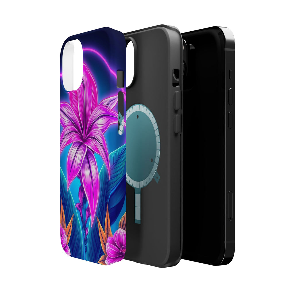 iPhone Tropical Bloom Neon Cyberpunk Slim Everyday Designer Case · iPhone Case