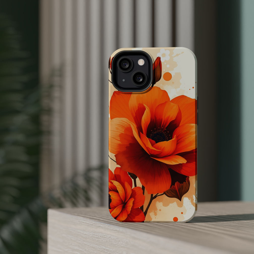 iPhone Burnt Orange And Sand Floral Ink Wash Slim iPhone Everyday · iPhone Case