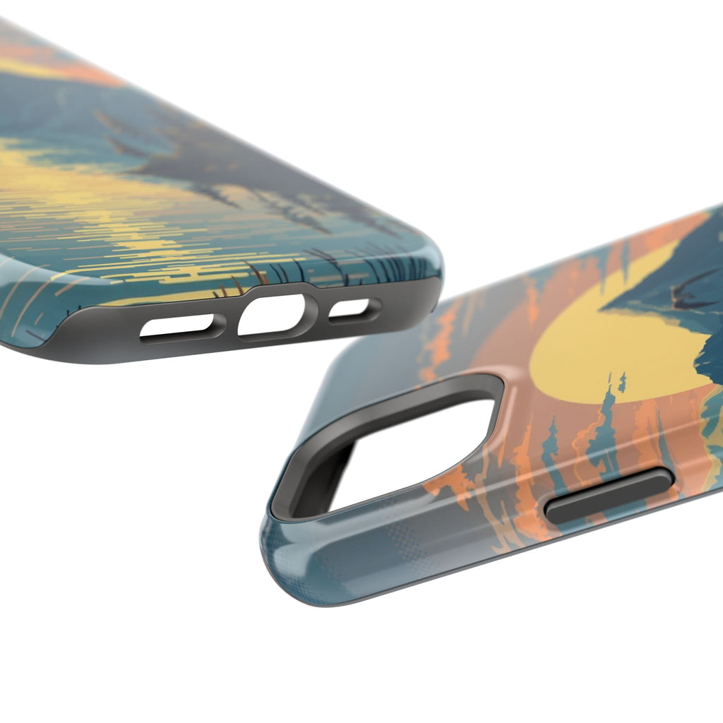 iPhone Lake at Twilight Pixel Art -Bit Slim Everyday Designer Case · iPhone Case
