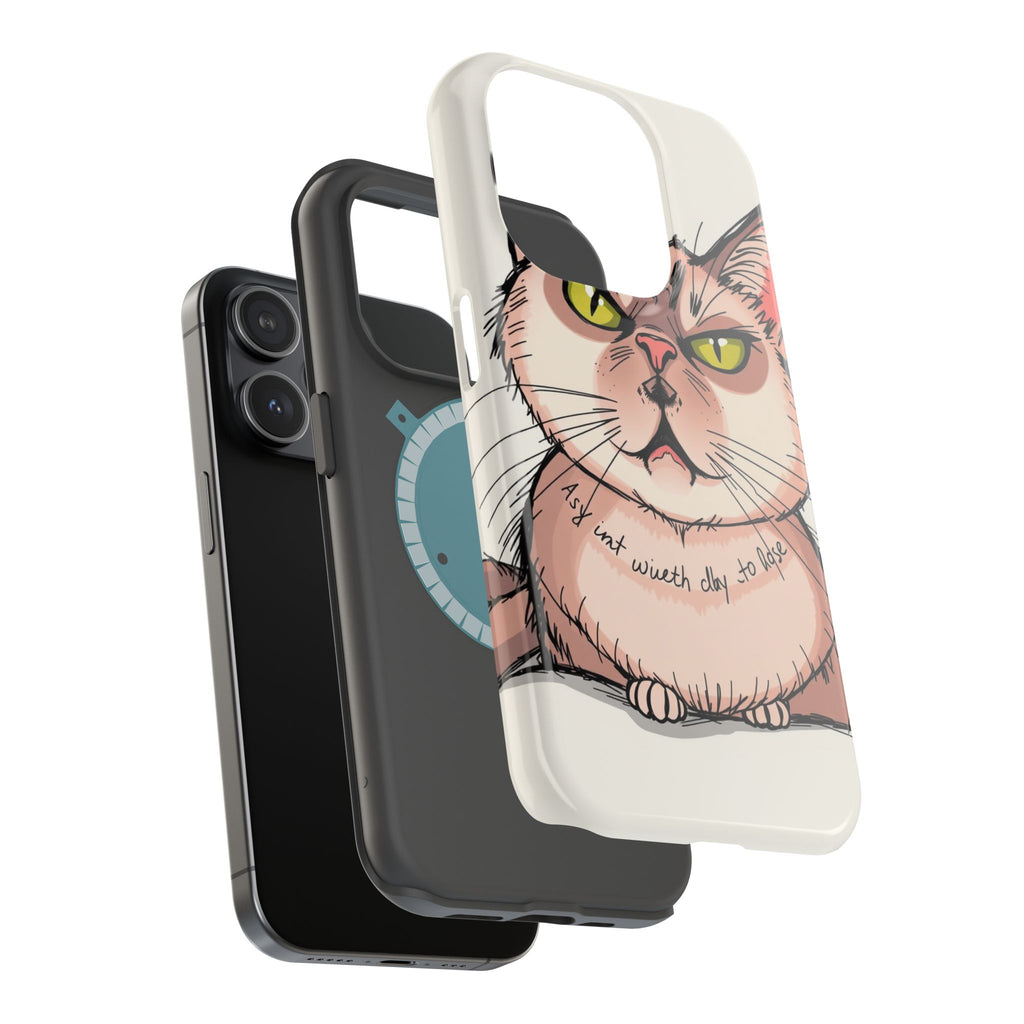 iPhone Sarcastic Cat Verdict Hand-Drawn Sketch Soft Finish Everyday Case · iPhon