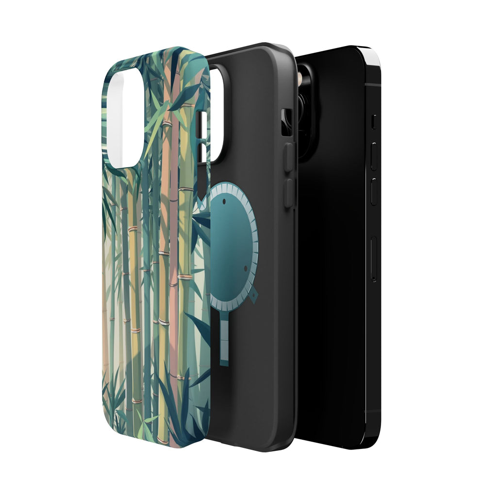 iPhone Mint And Blush Bamboo Grove Bold Modern Everyday Snap Case · iPhone Case