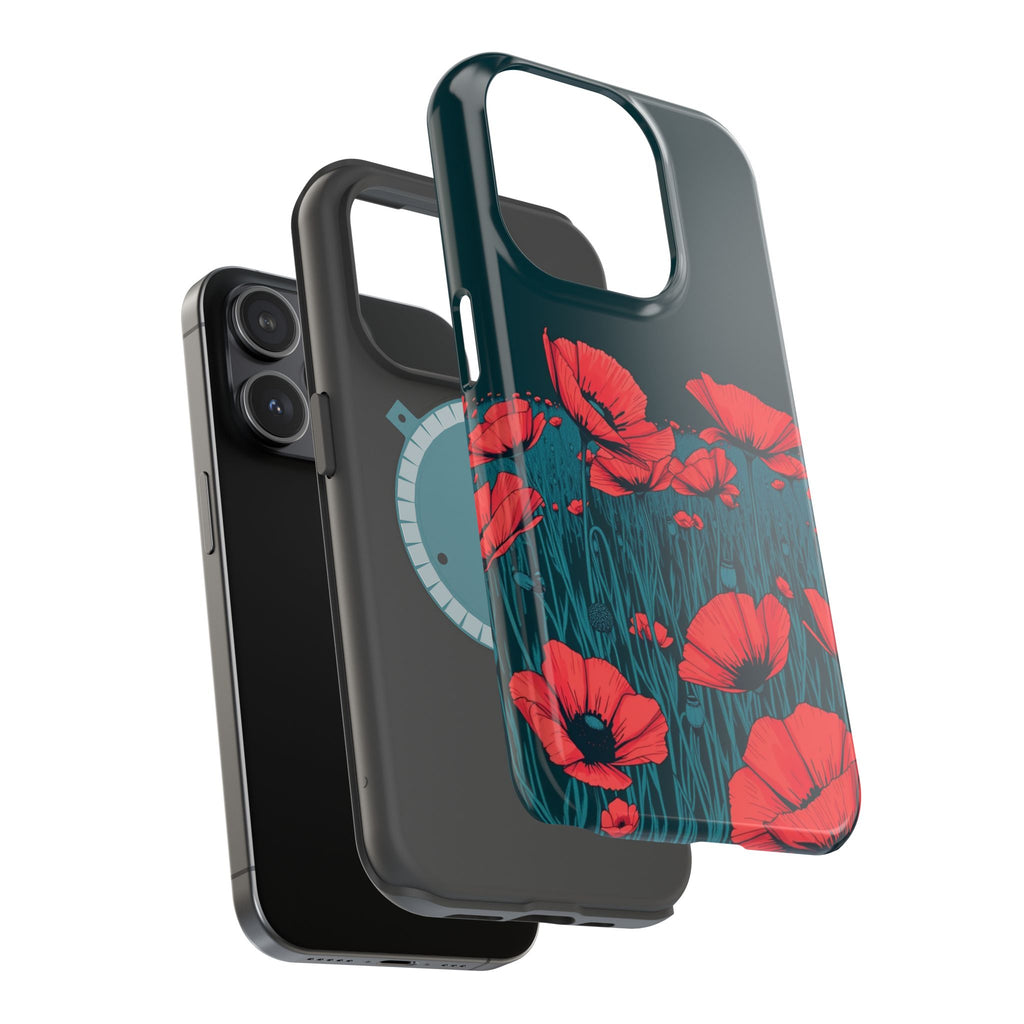 iPhone Poppy Field Dark Gothic Ink Clean Minimal Snap Cas Slim Snap Case · iPhon