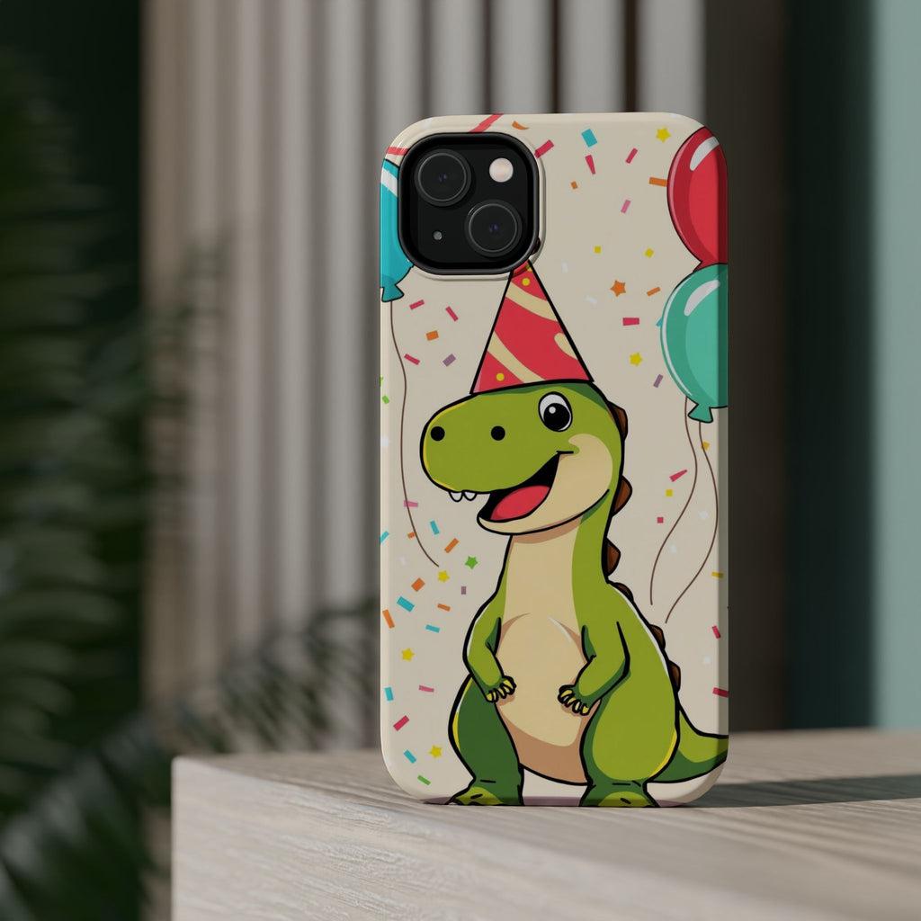 iPhone Dino with Party Hat Kids Fun Phone Case Gift Slim Snap Case · iPhone Case