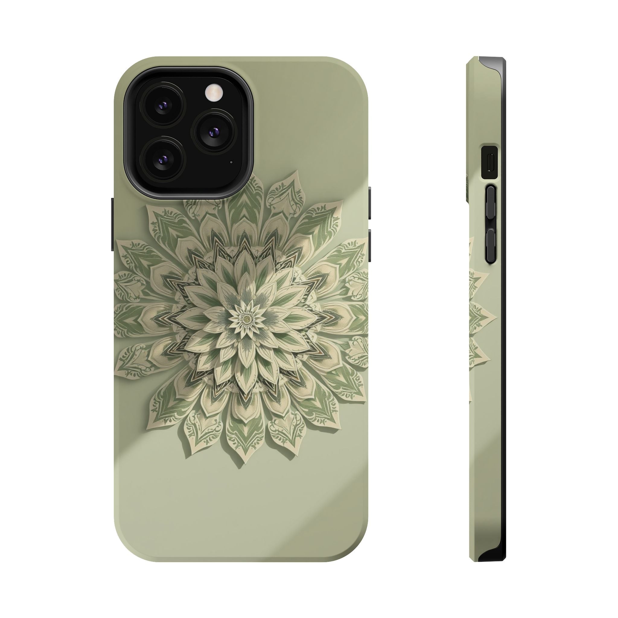 iPhone Sage And Ivory Floral Mandala Slim Everyday Designer Case · iPhone Case