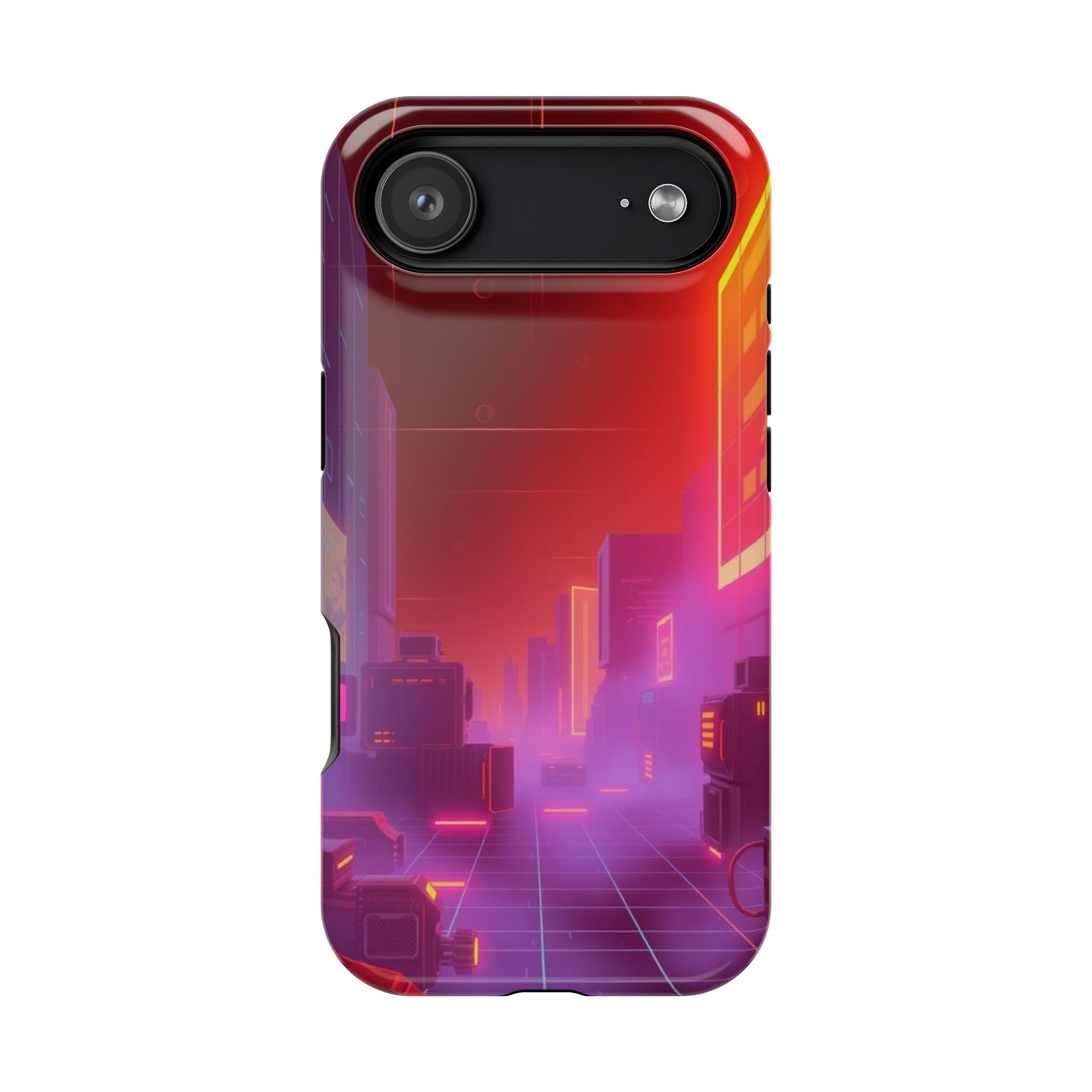iPhone Dreamy 80s Grid Synthwave Design Slim Everyday Designer Case · iPhone Cas