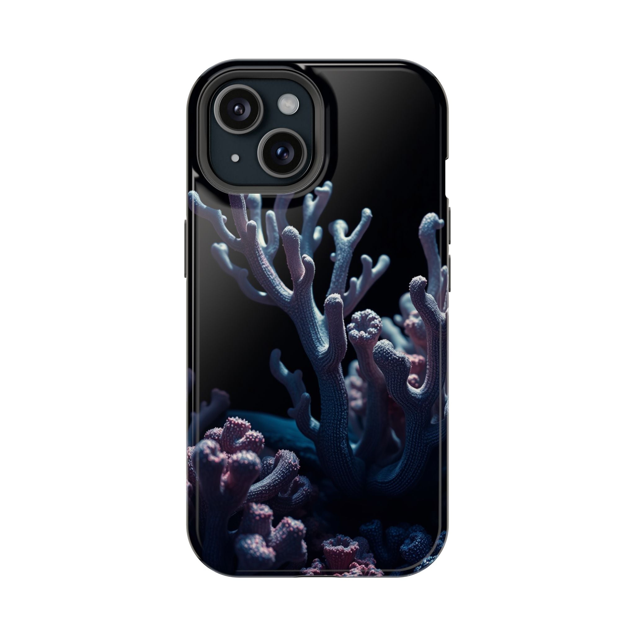 iPhone Midnight Blue And Silver Coral Reef Life Soft iPhone Finish · iPhone Case