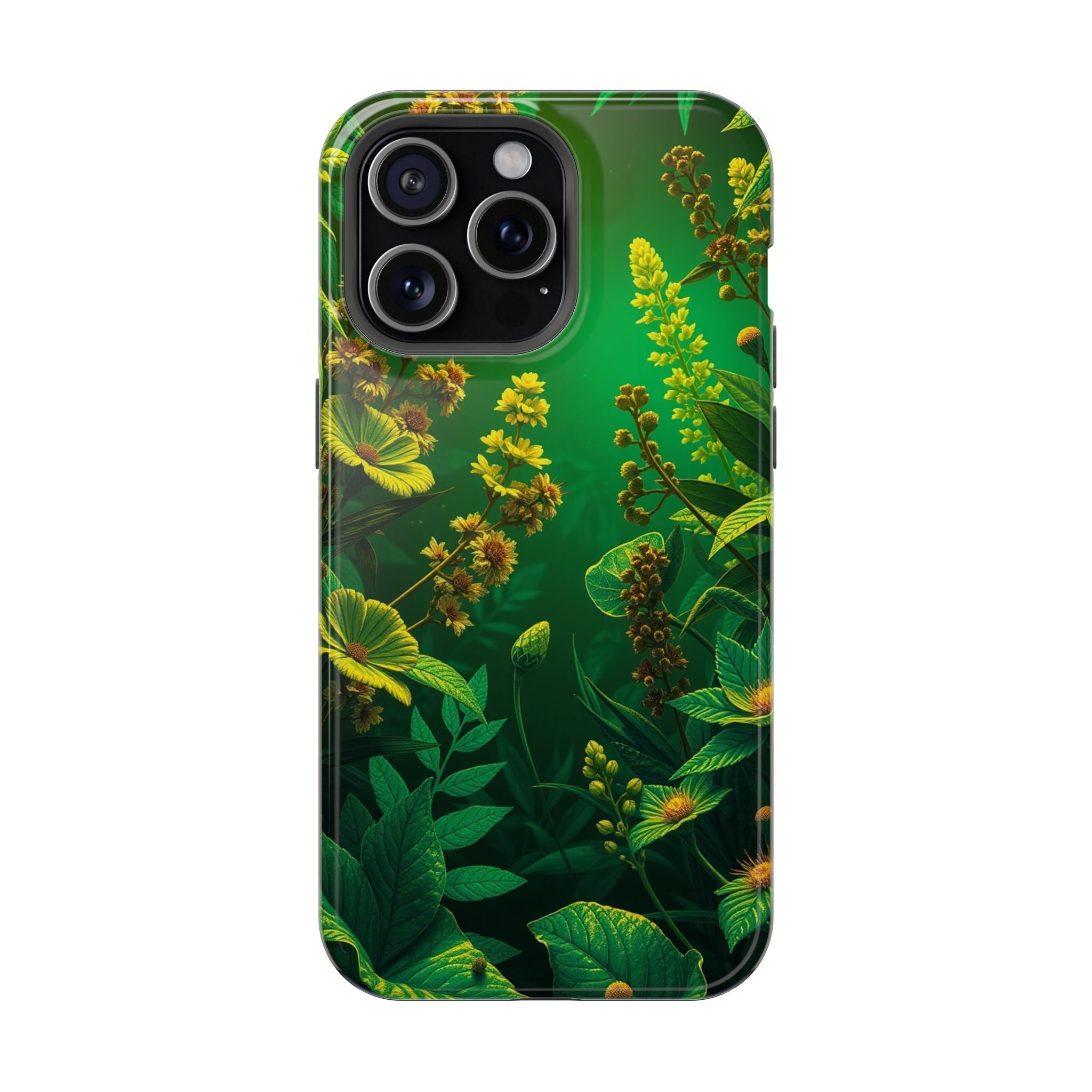 iPhone Emerald Green And Gold Vintage Botanicals Print Slim Snap Case · iPhone C
