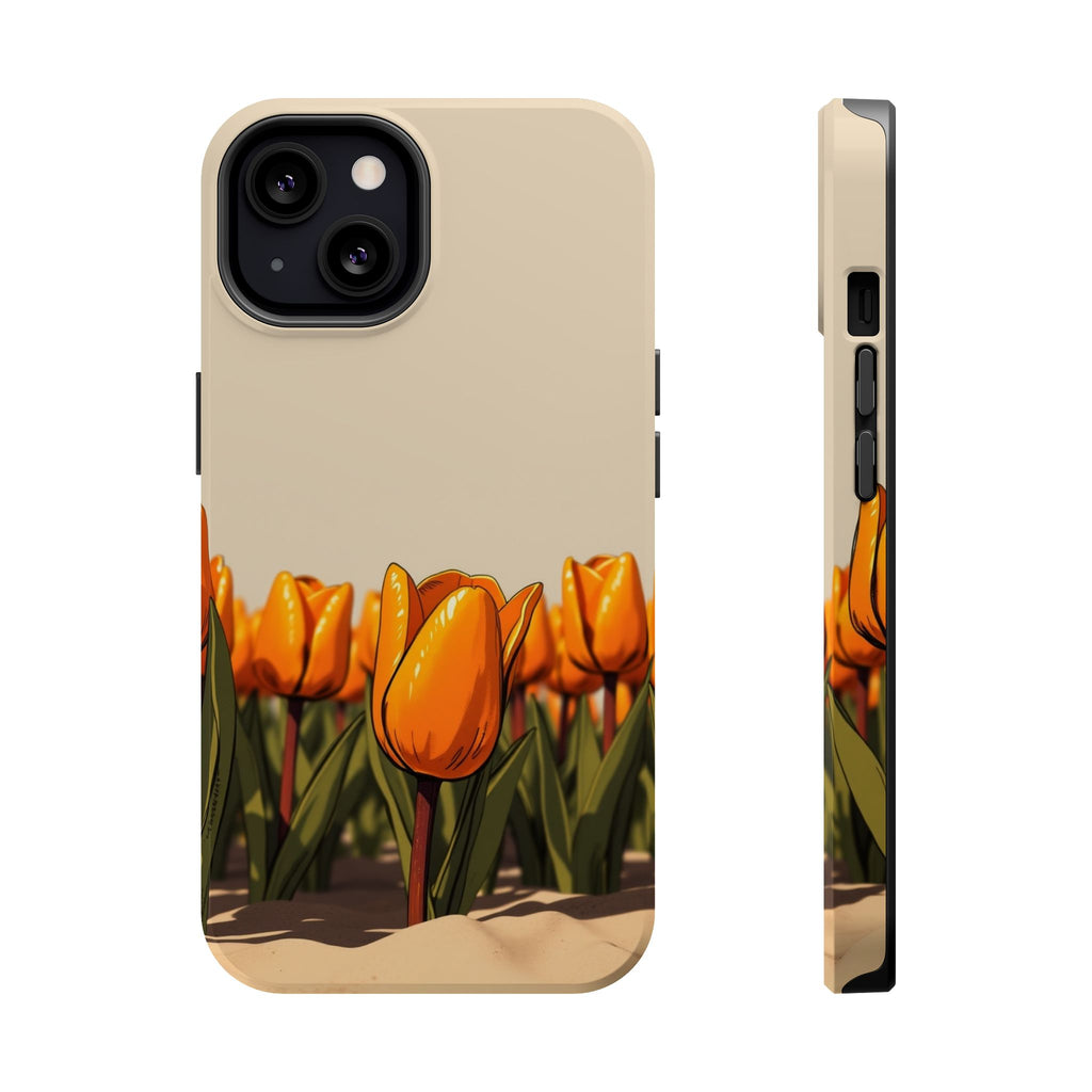 iPhone Burnt Orange And Sand Tulip Row Slim Everyday Designer Case · iPhone Case