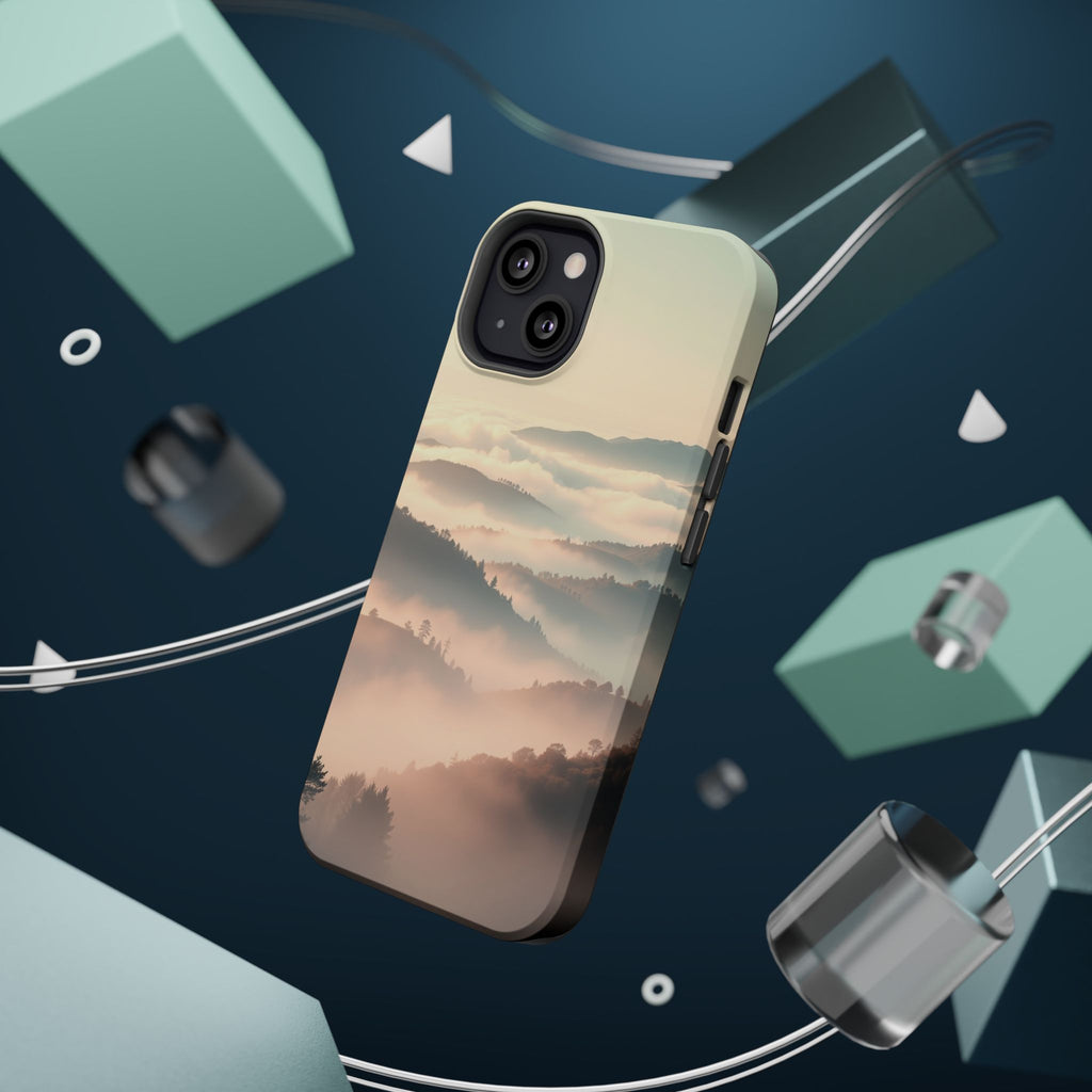 iPhone Mint And Blush Fog Rolling Over Hills Slim iPhone Everyday · iPhone Case