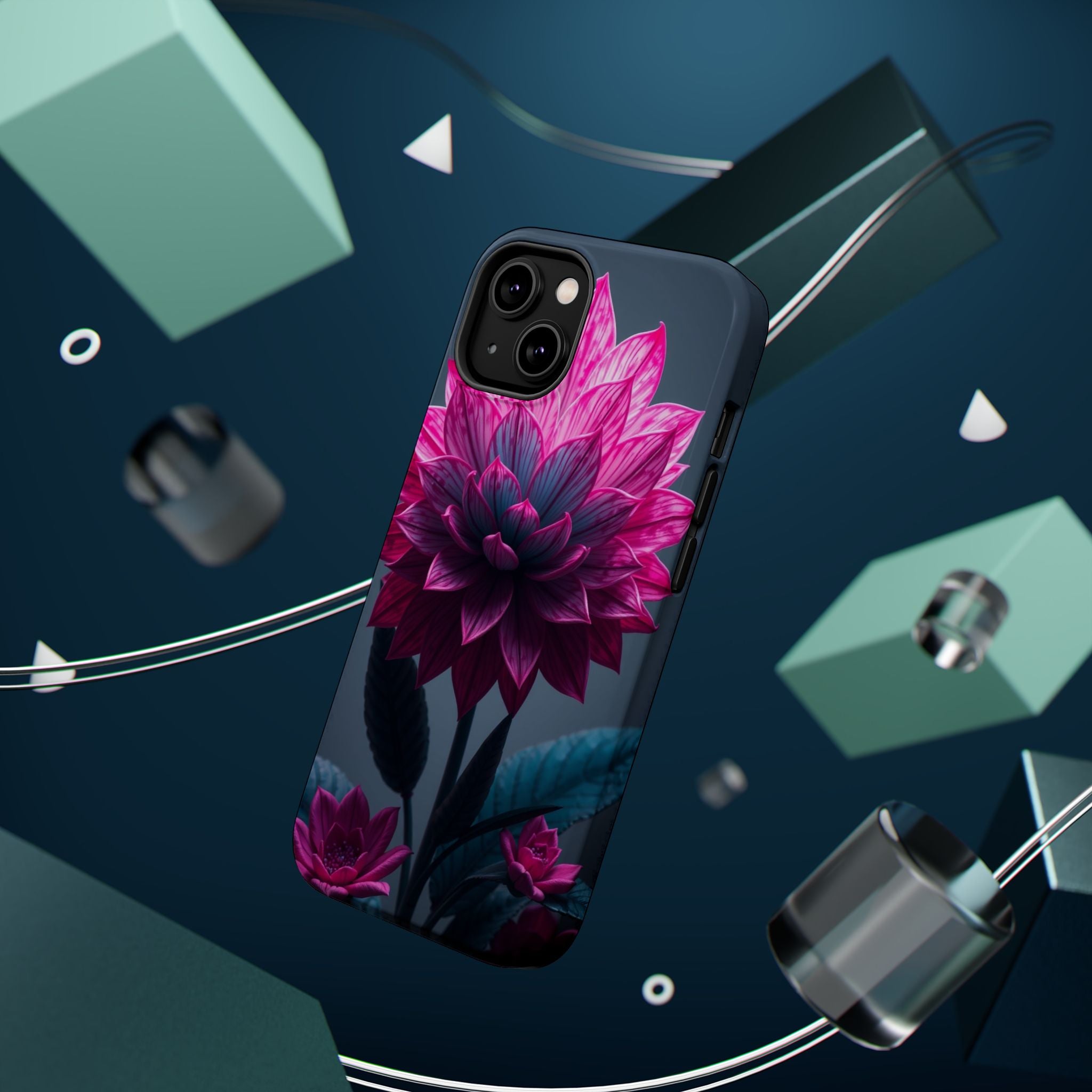 iPhone Cyan And Magenta Floral Dark Academia Slim iPhone Everyday · iPhone Case