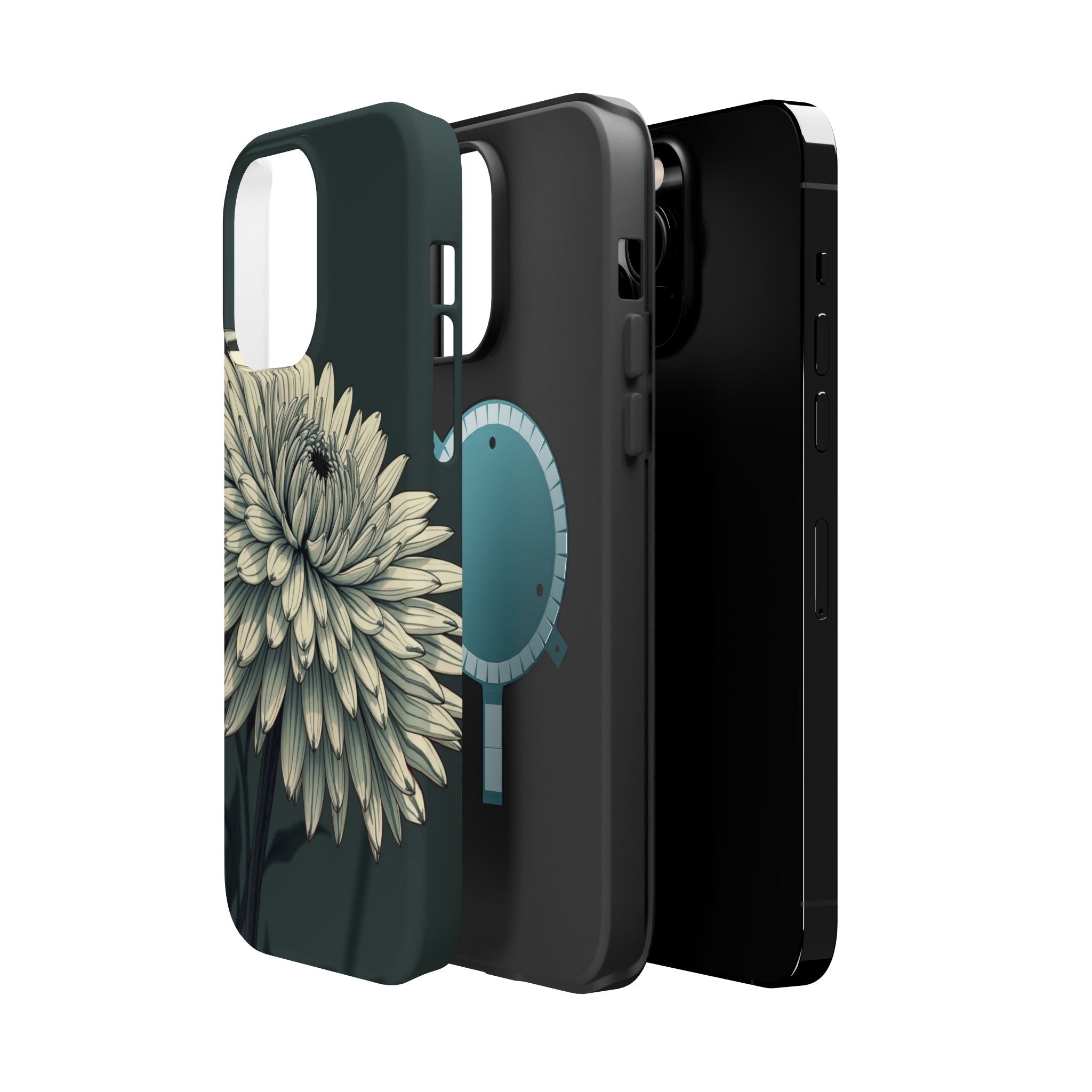 iPhone Chrysanthemum Classic Dark Gothic Ink Carry Case Slim Snap Case · iPhone