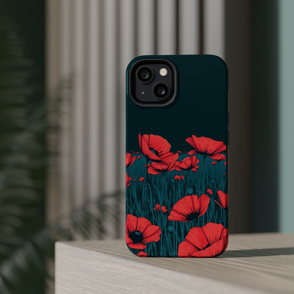 iPhone Poppy Field Dark Gothic Ink Clean Minimal Snap Cas Slim Snap Case · iPhon
