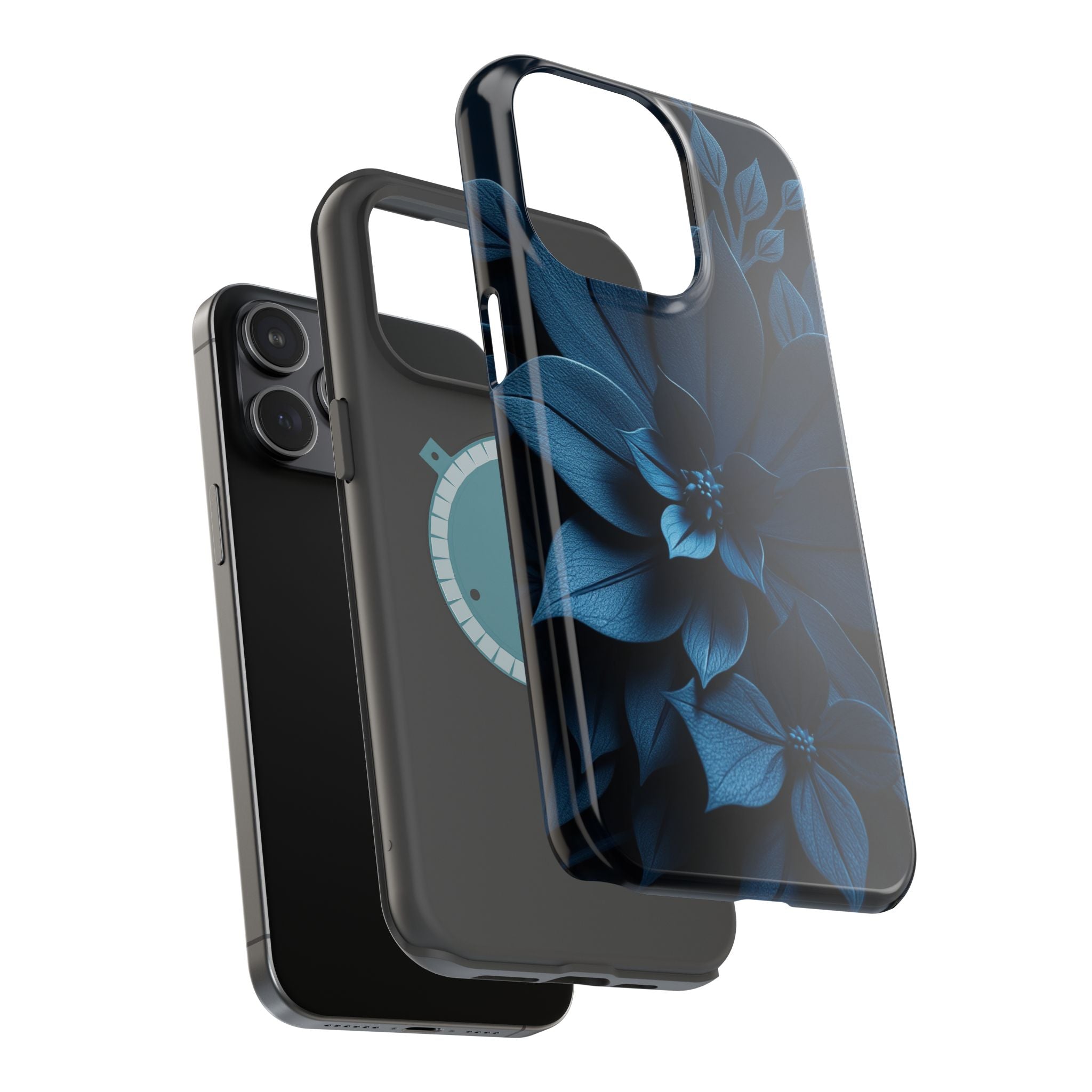 iPhone Midnight Blue And Silver Floral Dark Academia iPhone Slim · iPhone Case