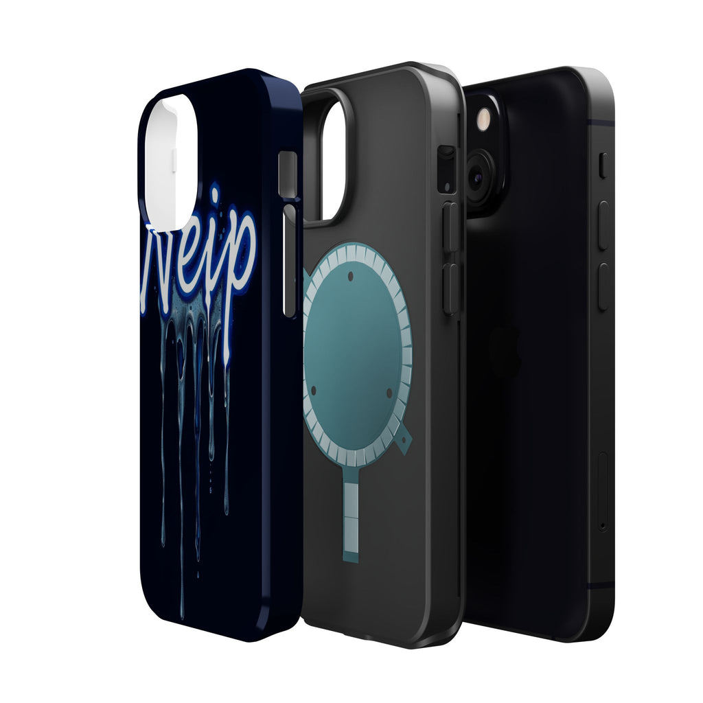 iPhone Midnight Blue And Silver Neon Drip Slim iPhone Everyday Designer · iPhone