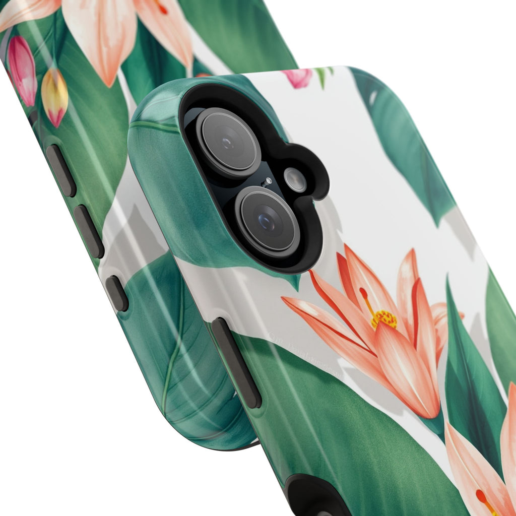 iPhone Tropical Bloom Sage And Ivory Slim Snap Case Gal · iPhone Case