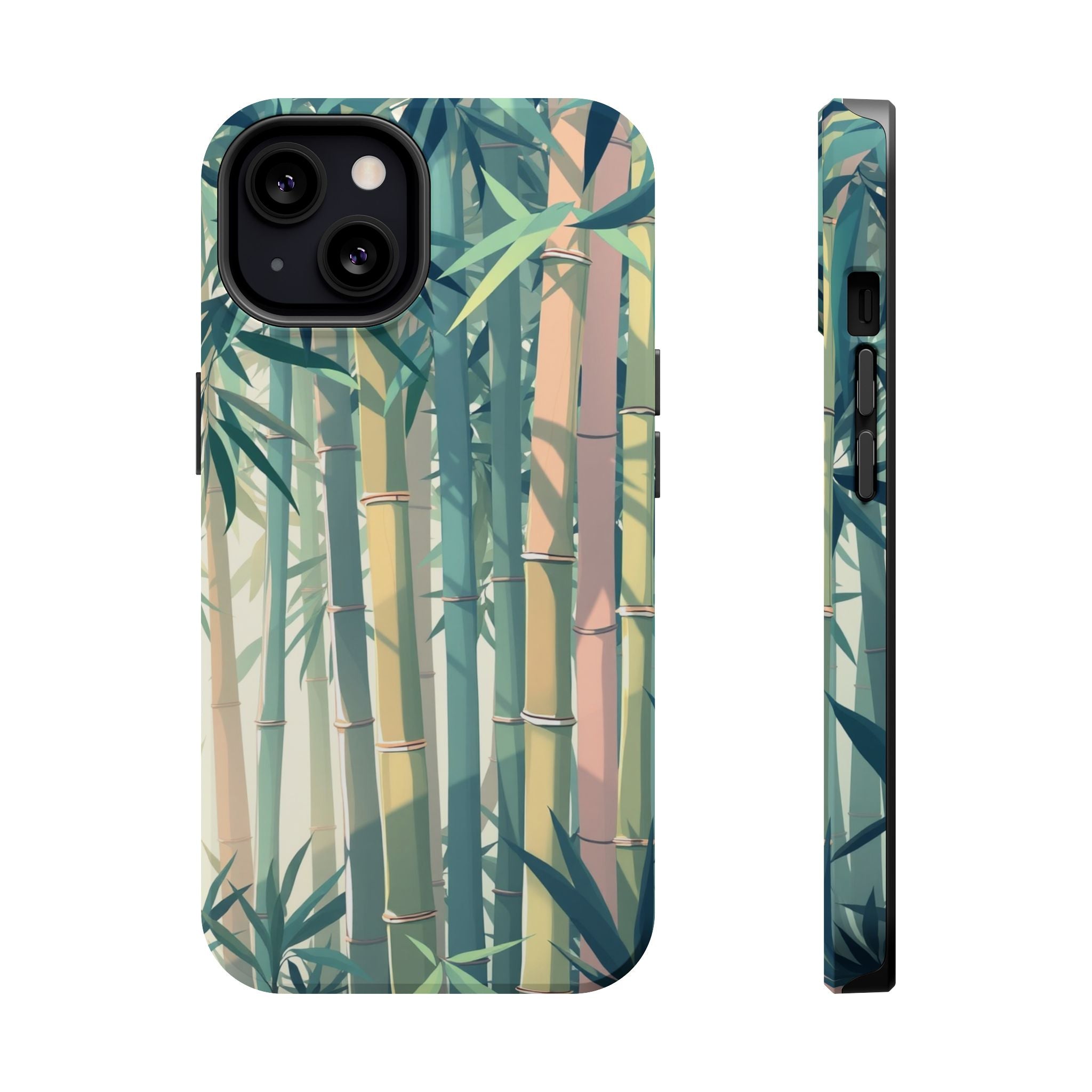 iPhone Mint And Blush Bamboo Grove Bold Modern Everyday Snap Case · iPhone Case