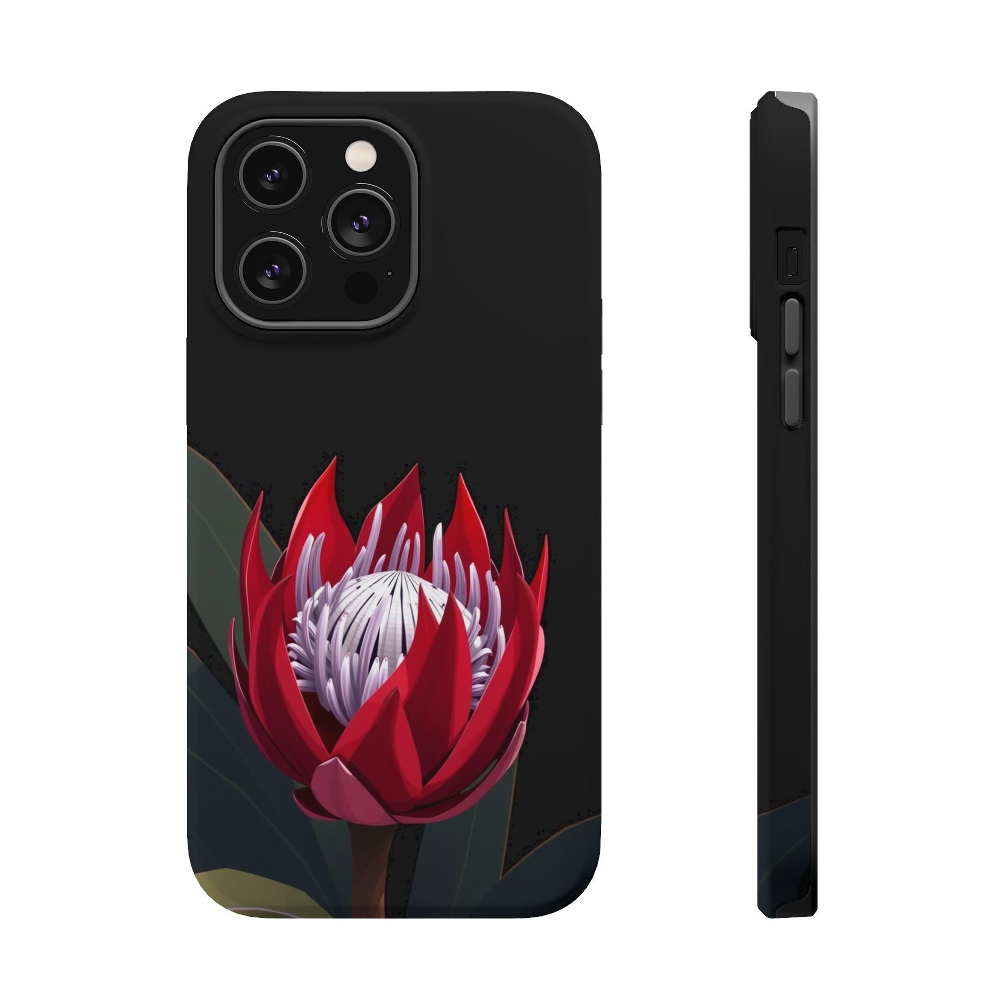 iPhone Black And Crimson Protea Bold Slim Everyday Designer Case · iPhone Case