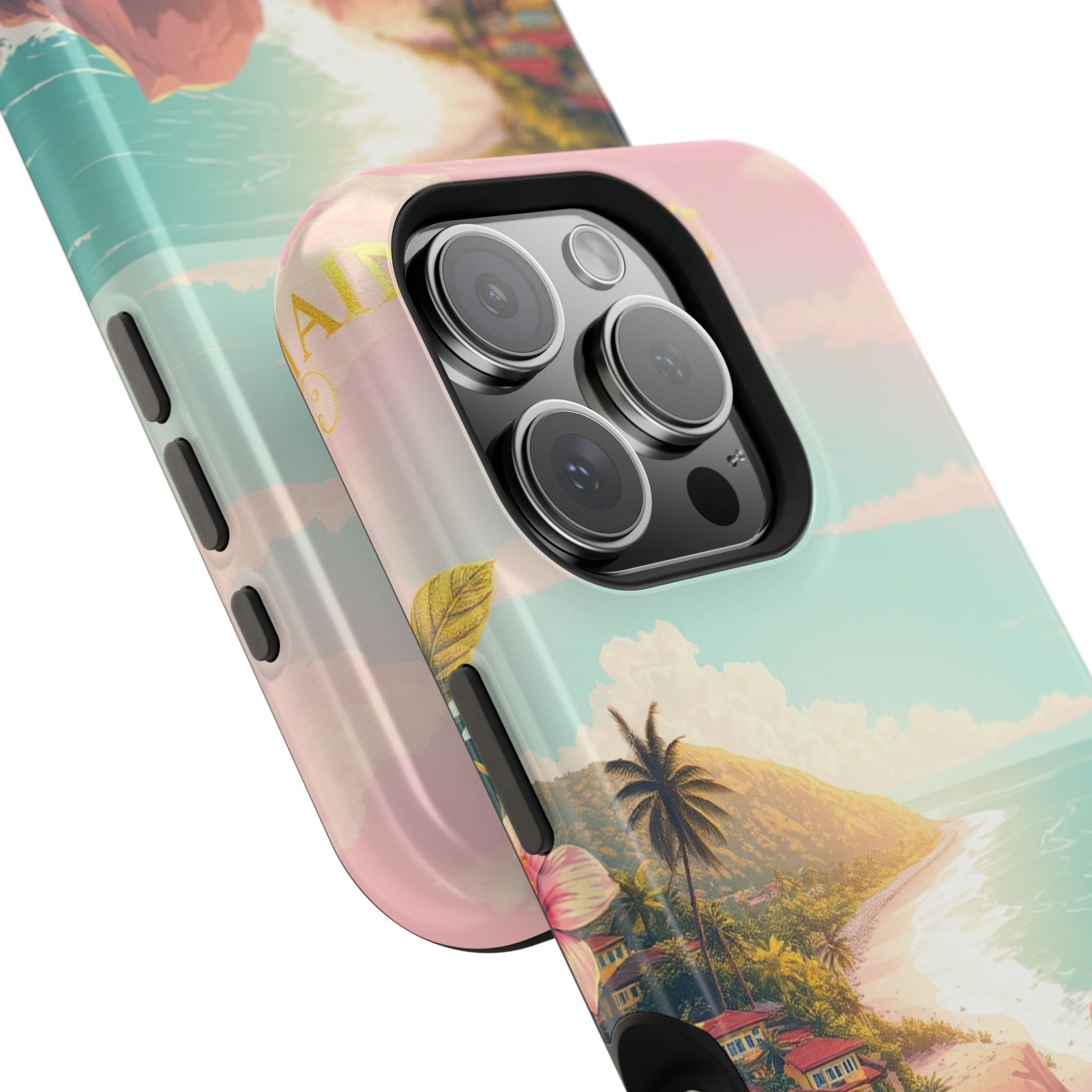 iPhone Mint And Blush Hibiscus Coast Slim Everyday iPhone 14 Designer · iPhone C