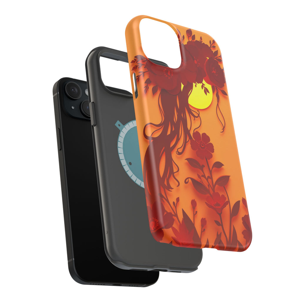 iPhone Sunset Amber And Peach Floral Crown Slim iPhone Everyday · iPhone Case
