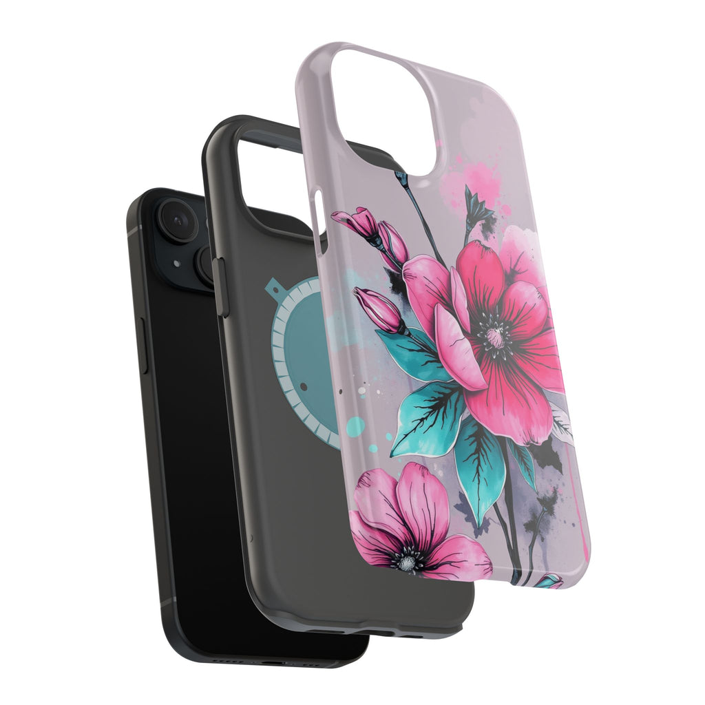 iPhone Mint And Blush Floral Ink Wash Slim Everyday Designer Case · iPhone Case