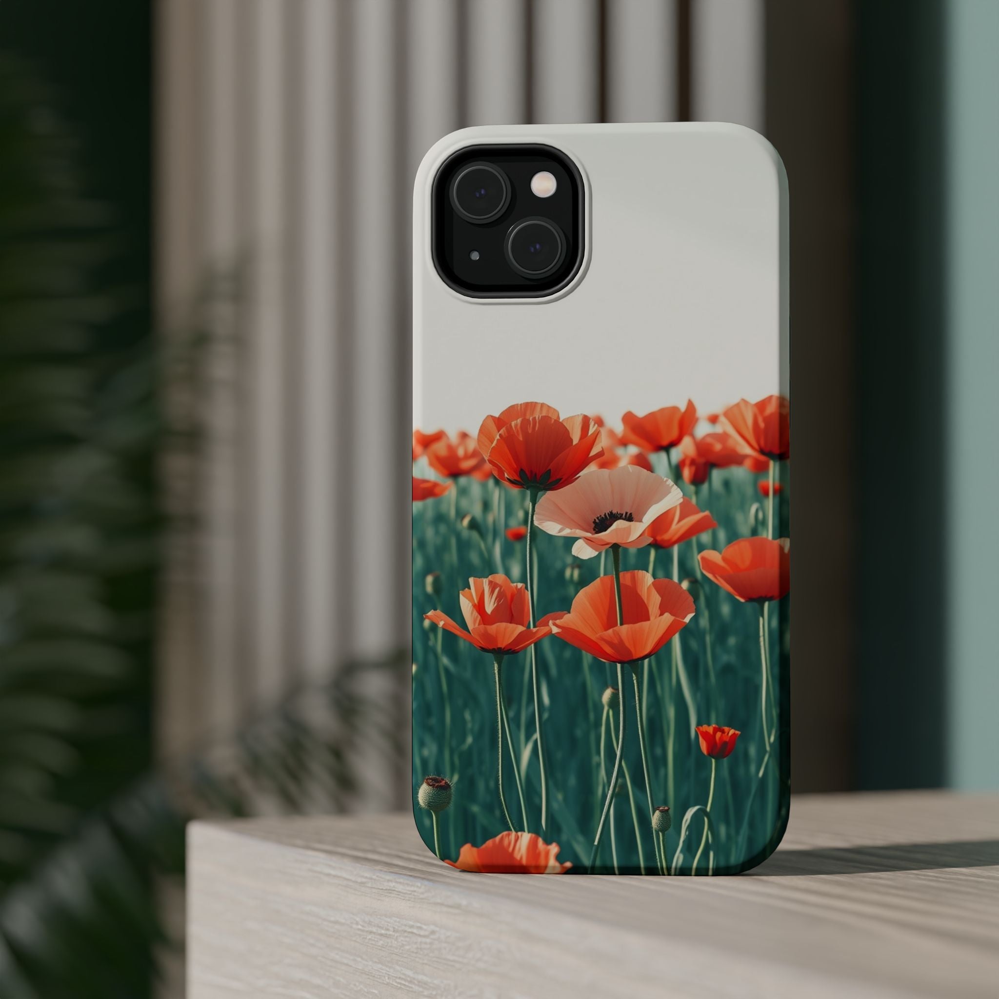 iPhone Mint And Blush Poppy Field 10 Slim Everyday Designer Case · iPhone Case