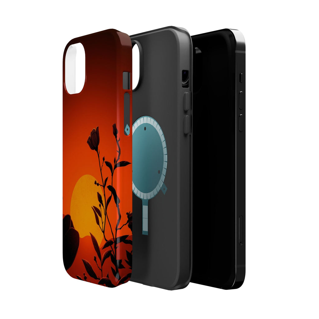 iPhone Bloom and Leaf Dark Gothic Ink Slim Everyday Designer Case · iPhone Case