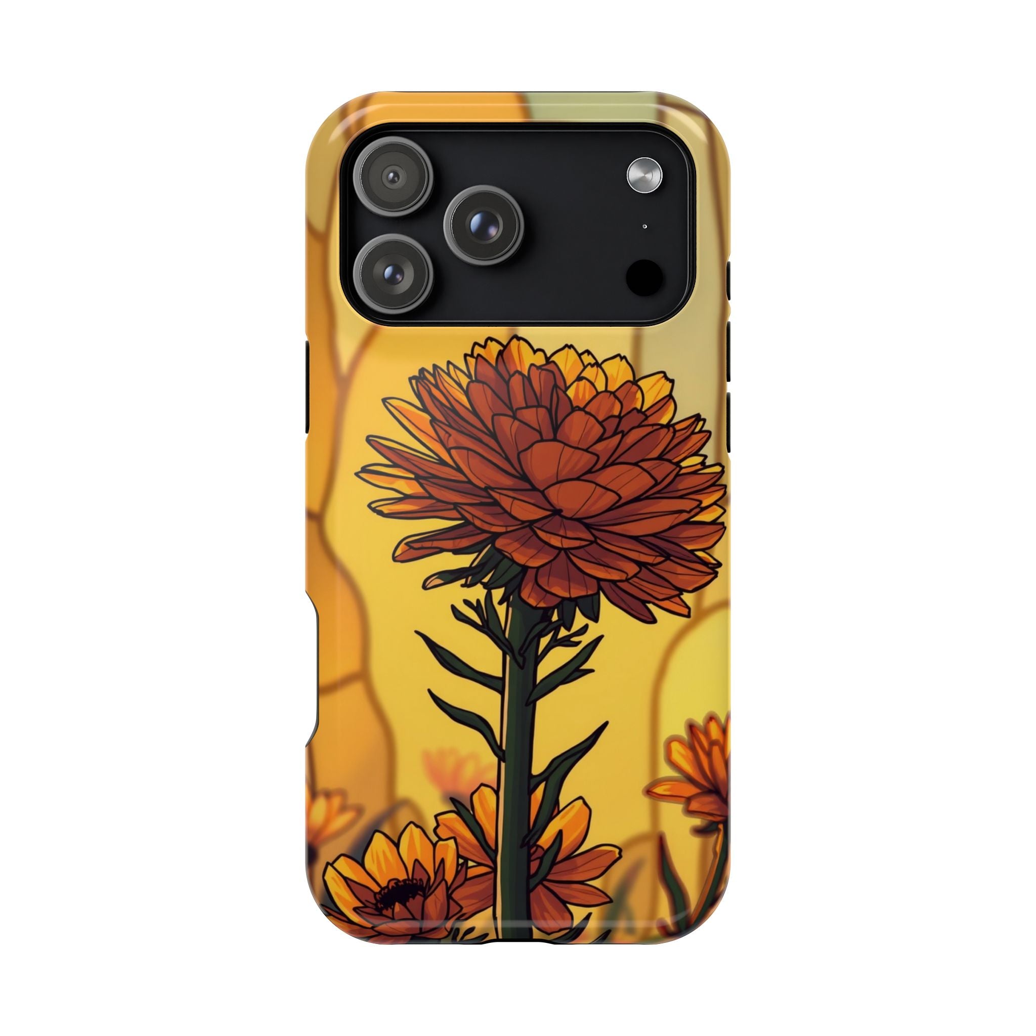 iPhone Sunset Amber And Peach Ranunculus Stack Soft iPhone Finish · iPhone Case