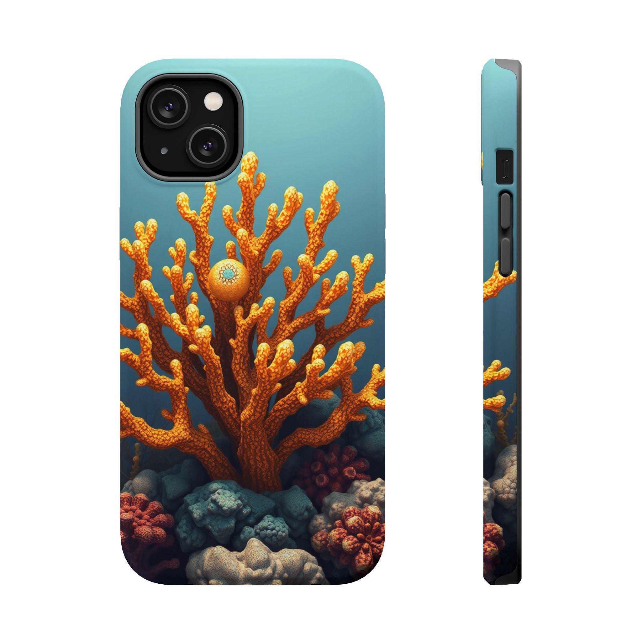 iPhone Mustard And Rust Coral Reef Life Slim Everyday iPhone Designer · iPhone C
