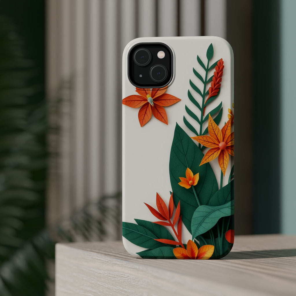 iPhone Jungle Floral Paper Cut Art Bold Modern Everyday Snap Case · iPhone Case