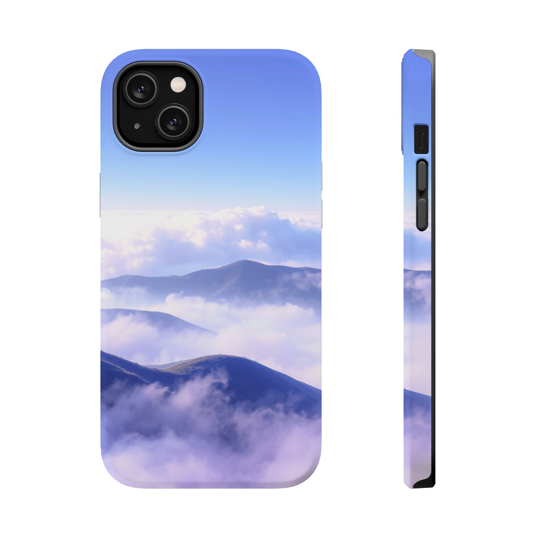 iPhone Dreamy Fog Rolling Over Hills Design Soft iPhone 20 Finish · iPhone Case