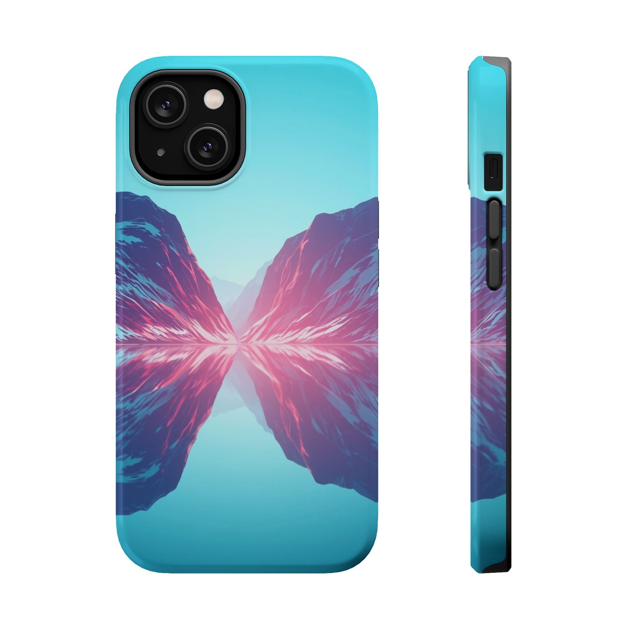 iPhone Cyan And Magenta Fjord Reflection Slim Everyday iPhone 17 · iPhone Case