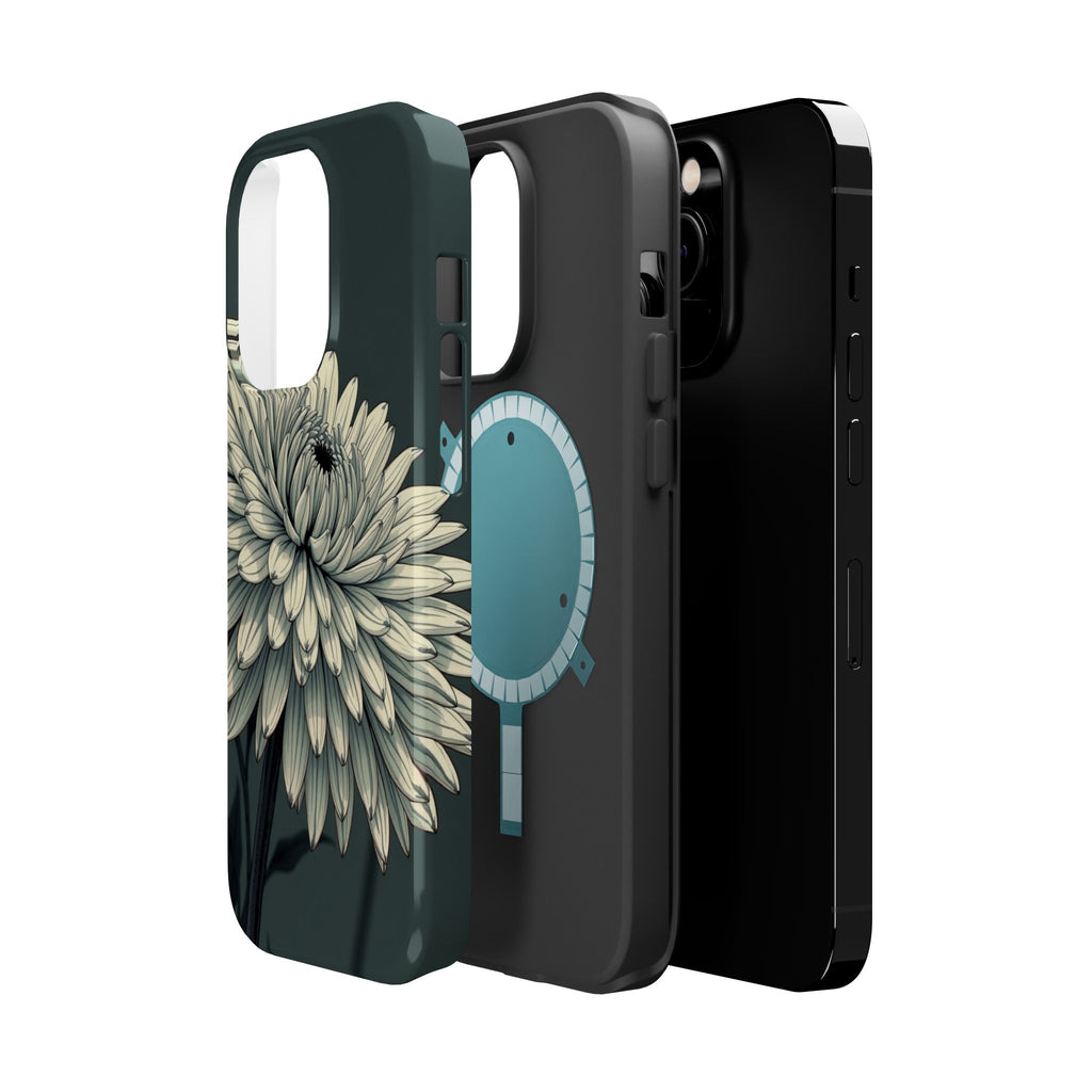 iPhone Chrysanthemum Classic Dark Gothic Ink Carry Case Slim Snap Case · iPhone
