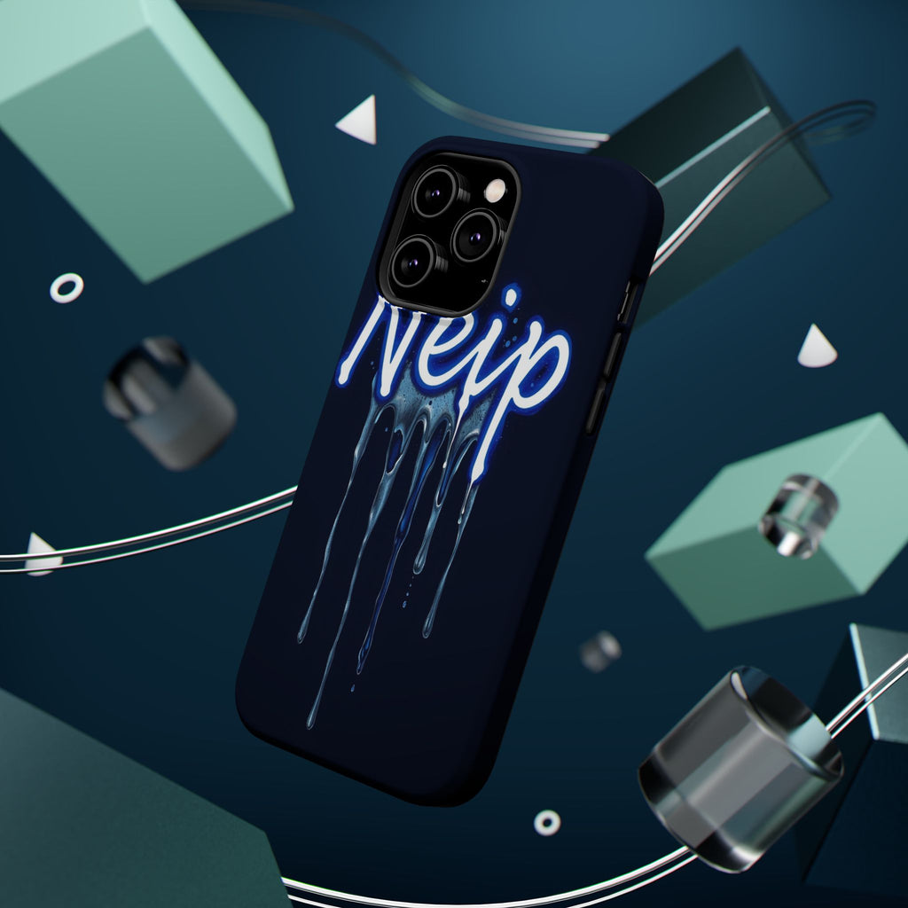 iPhone Midnight Blue And Silver Neon Drip Slim iPhone Everyday Designer · iPhone