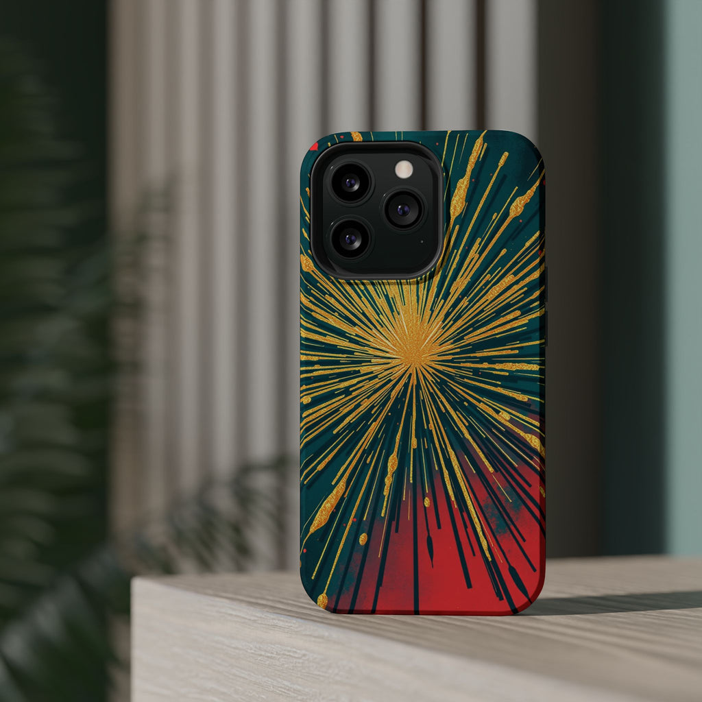 iPhone Gold Foil Burst Dark Gothic Ink Slim Everyday Designer Case · iPhone Case