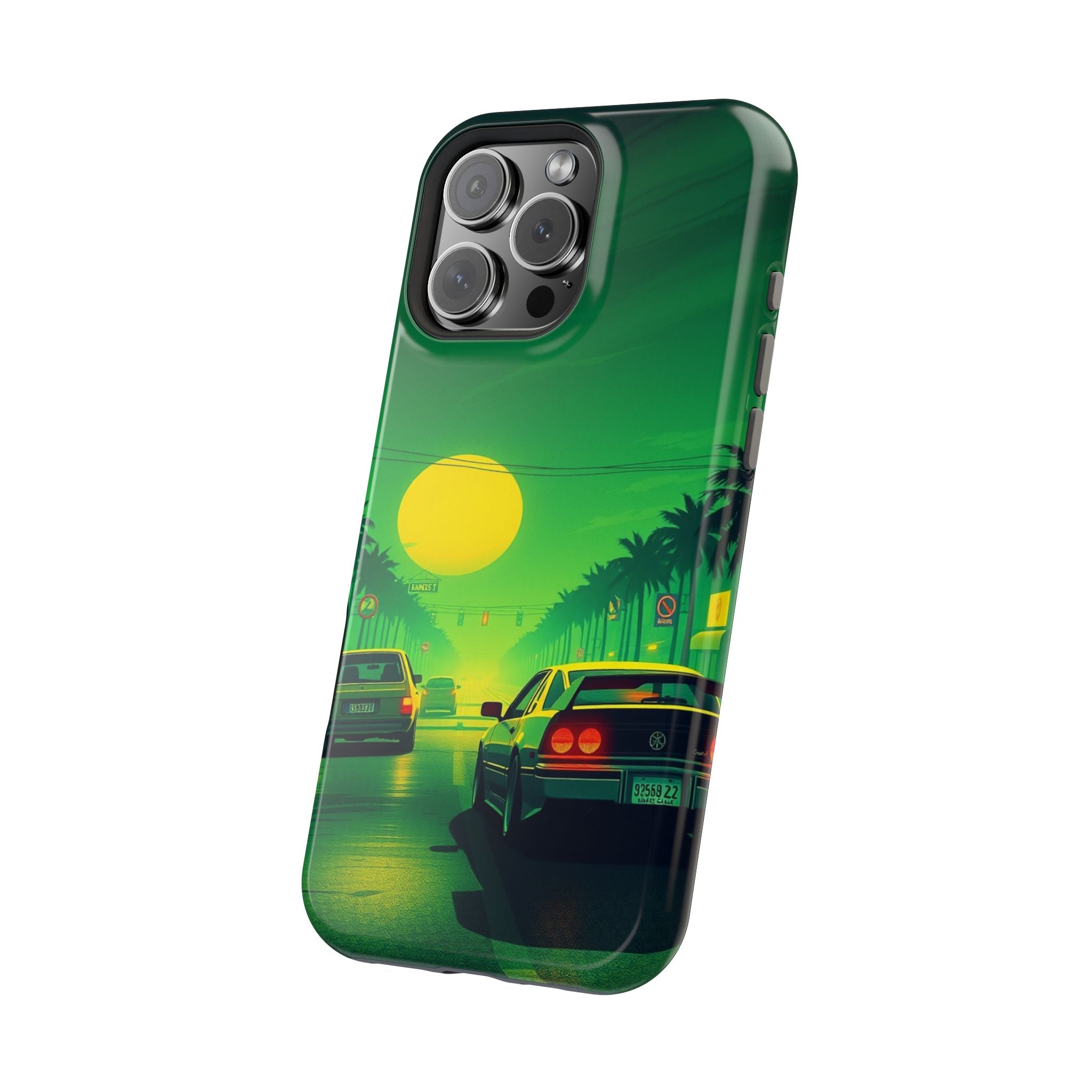 iPhone Dreamy Sunset Drive 80s Design Slim Everyday Designer Case · iPhone Case