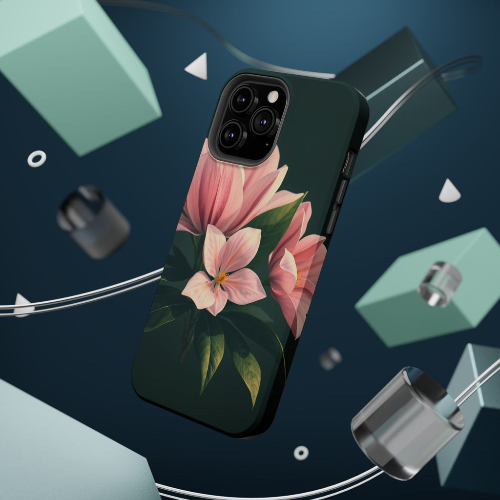 iPhone Mint And Blush Bloom Leaf Bold Modern Everyday Snap Case · iPhone Case