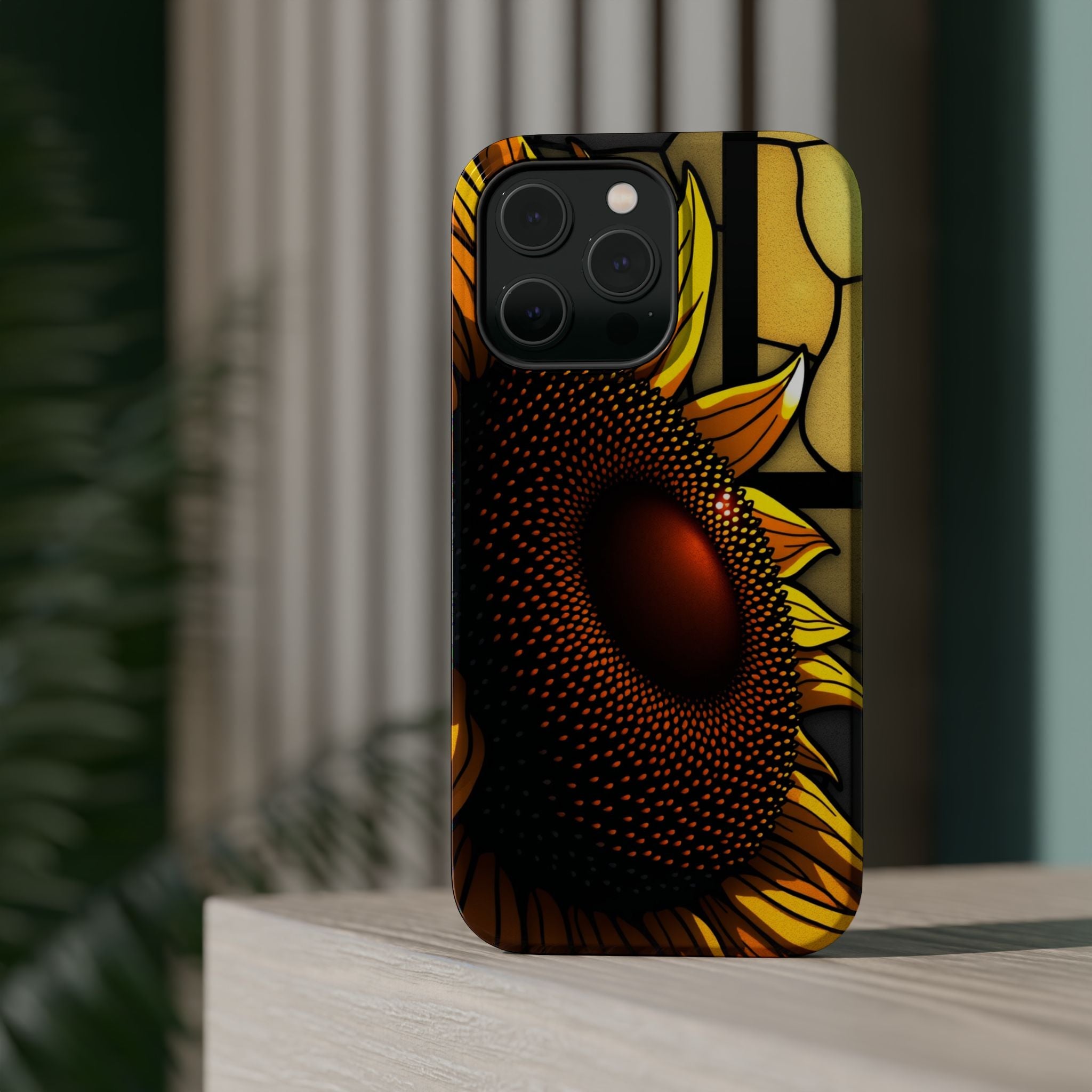 iPhone Sunflower Pop Stained Glass Bold Modern Everyday Snap Case · iPhone Case