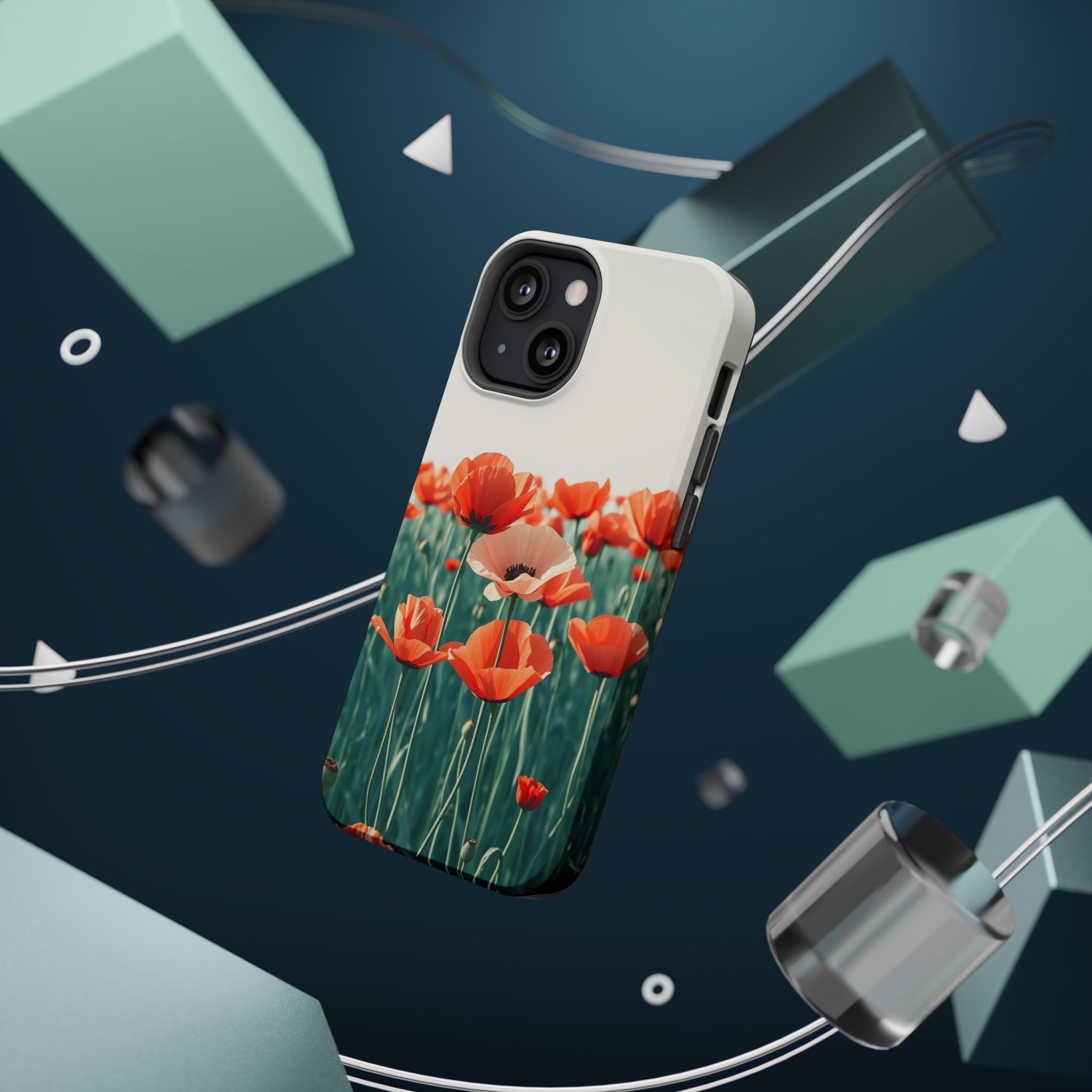 iPhone Mint And Blush Poppy Field 10 Slim Everyday Designer Case · iPhone Case
