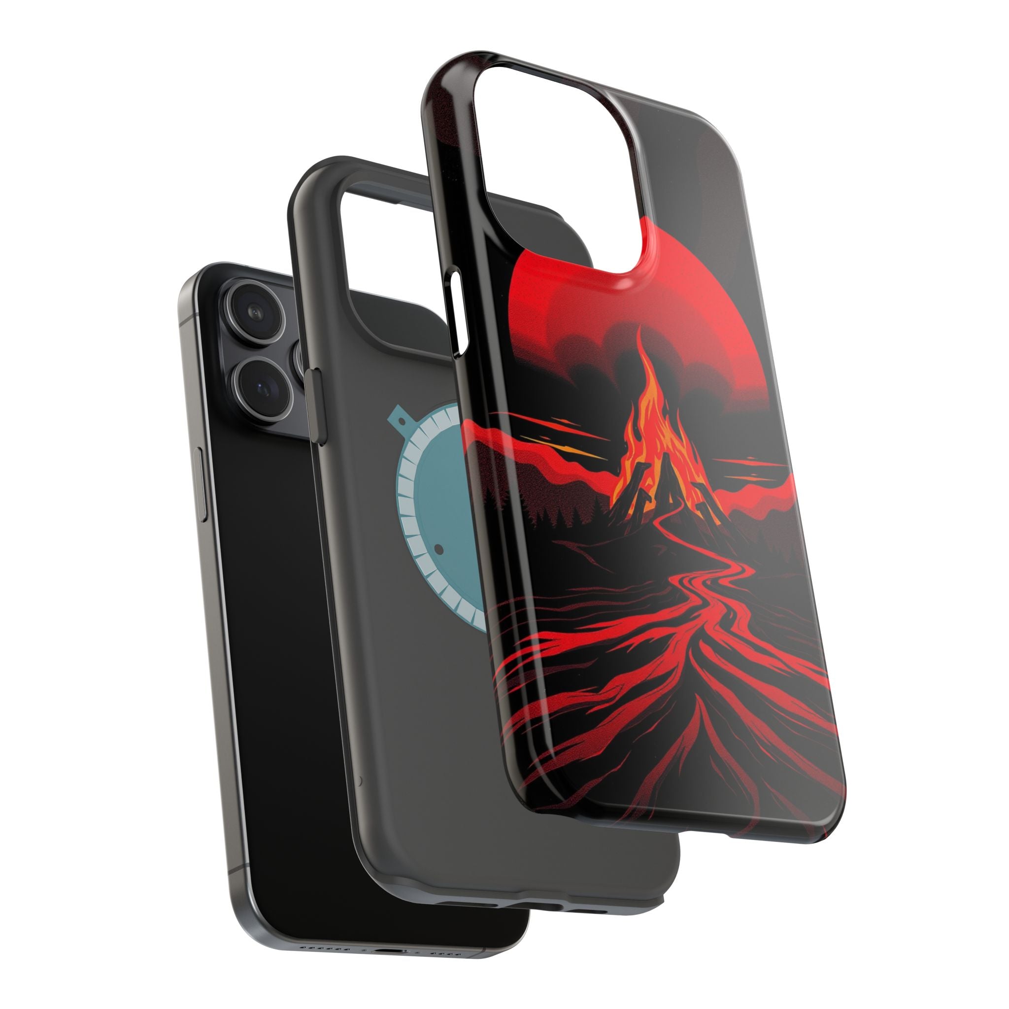 iPhone Black And Crimson Wildfire Glow Slim Everyday Designer Case · iPhone Case