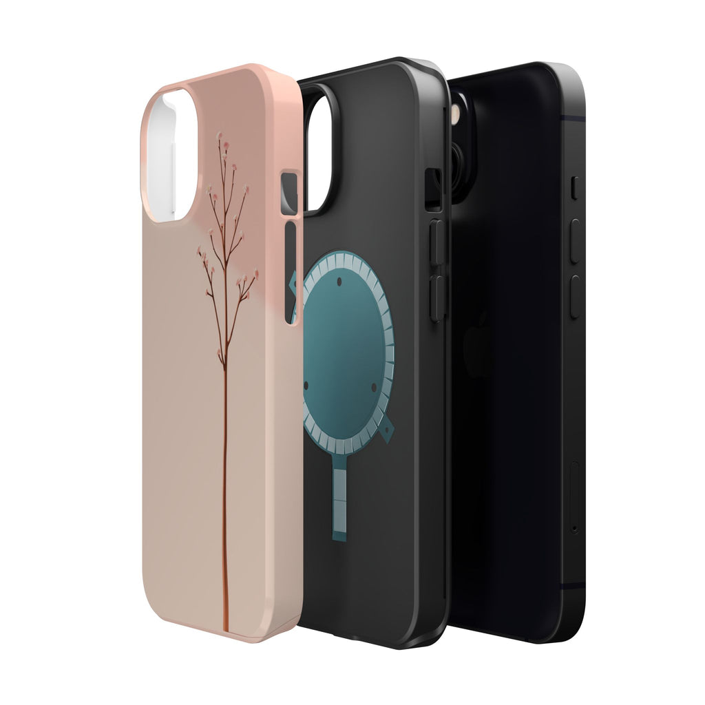 iPhone Rose Pink And Cream Minimalist Stem Slim iPhone Everyday · iPhone Case