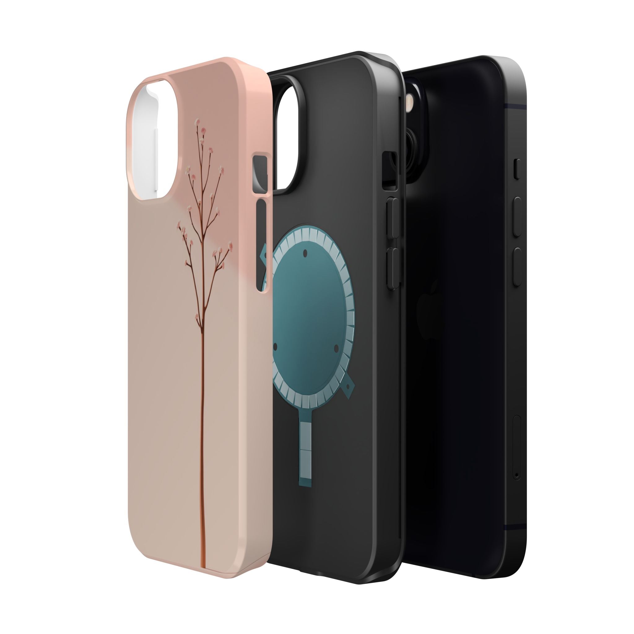 iPhone Rose Pink And Cream Minimalist Stem Slim iPhone Everyday · iPhone Case