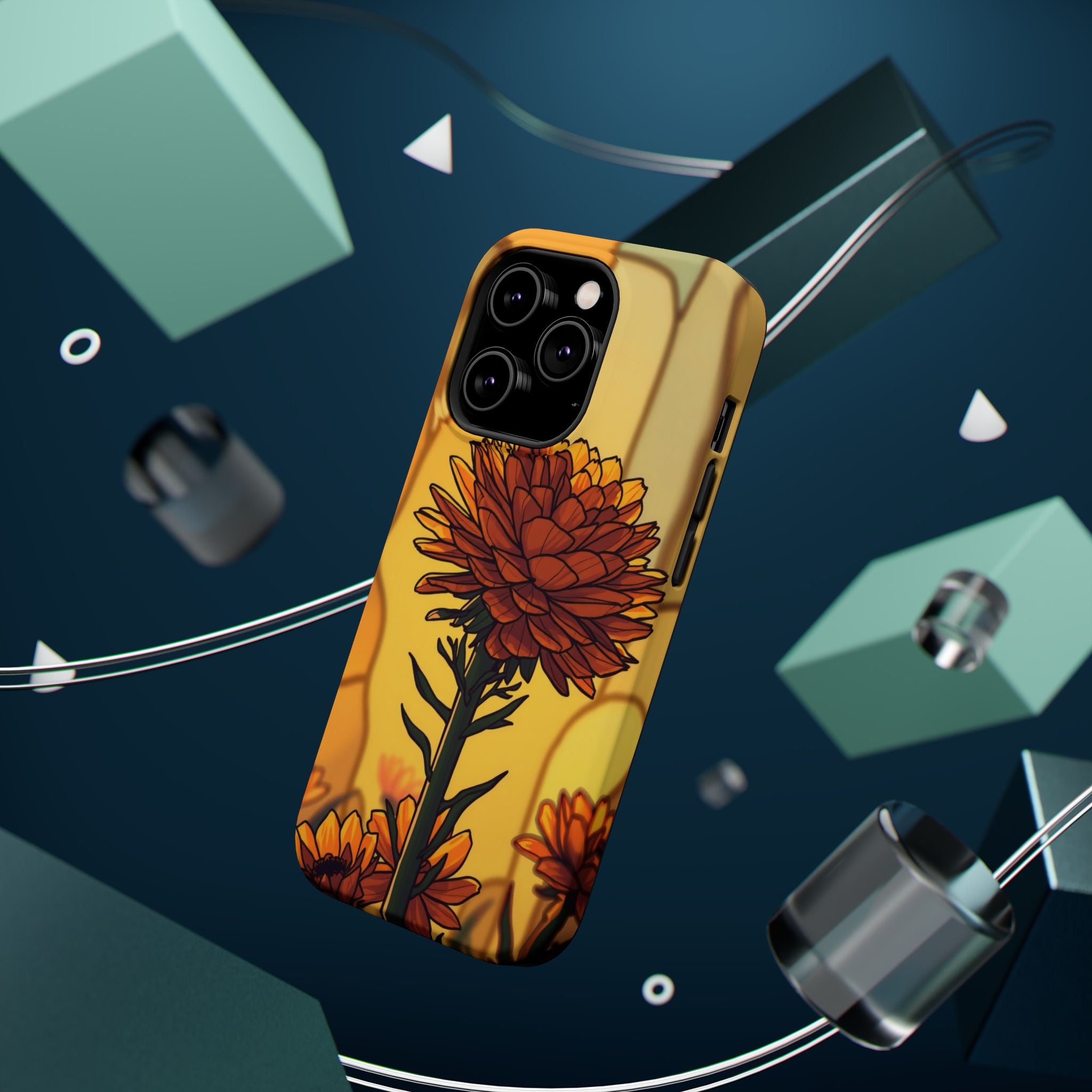 iPhone Sunset Amber And Peach Ranunculus Stack Soft iPhone Finish · iPhone Case