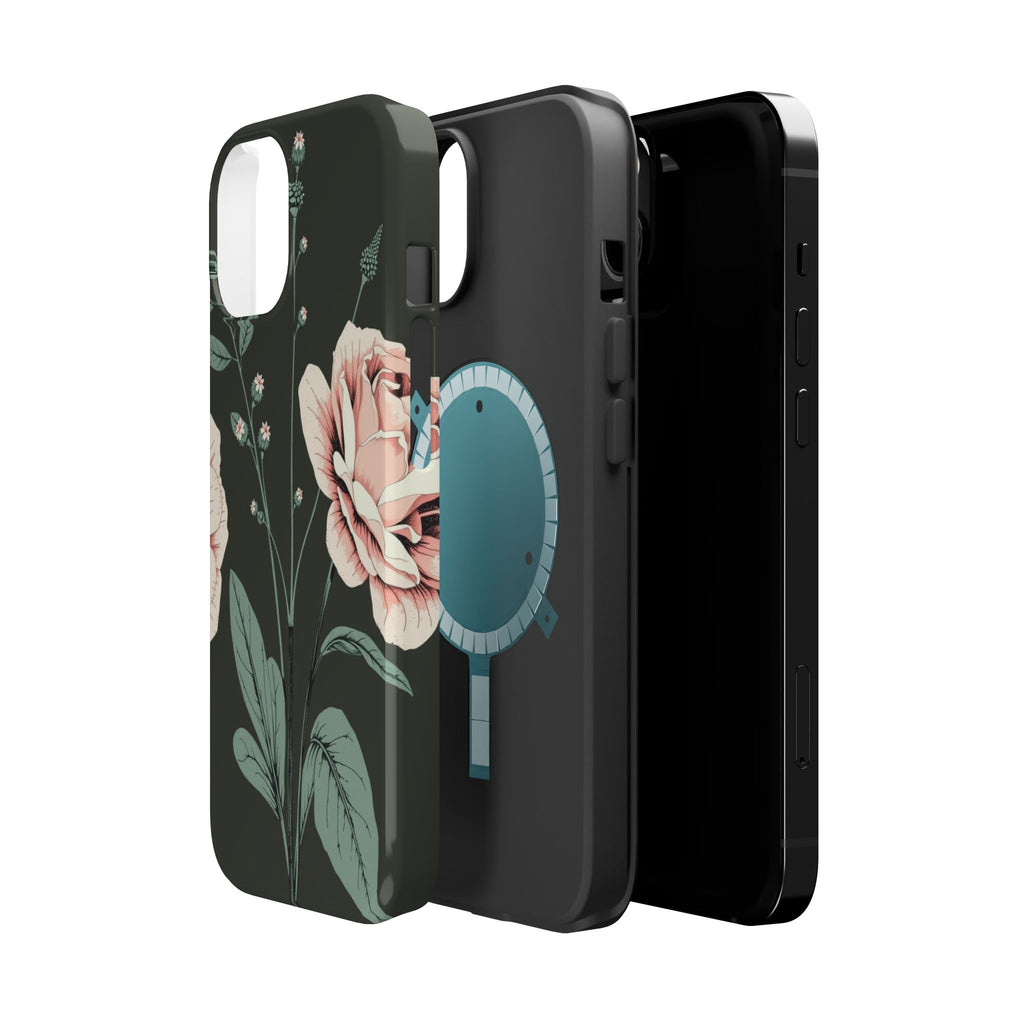iPhone Mint And Blush Vintage Botanical Print Slim Everyday Designer Case · iPho