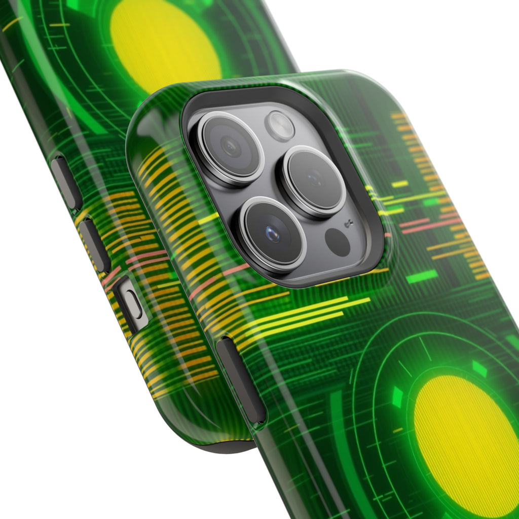 iPhone Emerald Green And Gold VHS Static Slim Everyday Designer Case · iPhone Ca