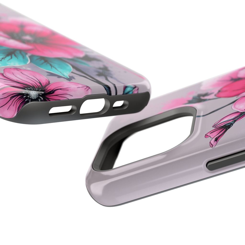iPhone Mint And Blush Floral Ink Wash Slim Everyday Designer Case · iPhone Case