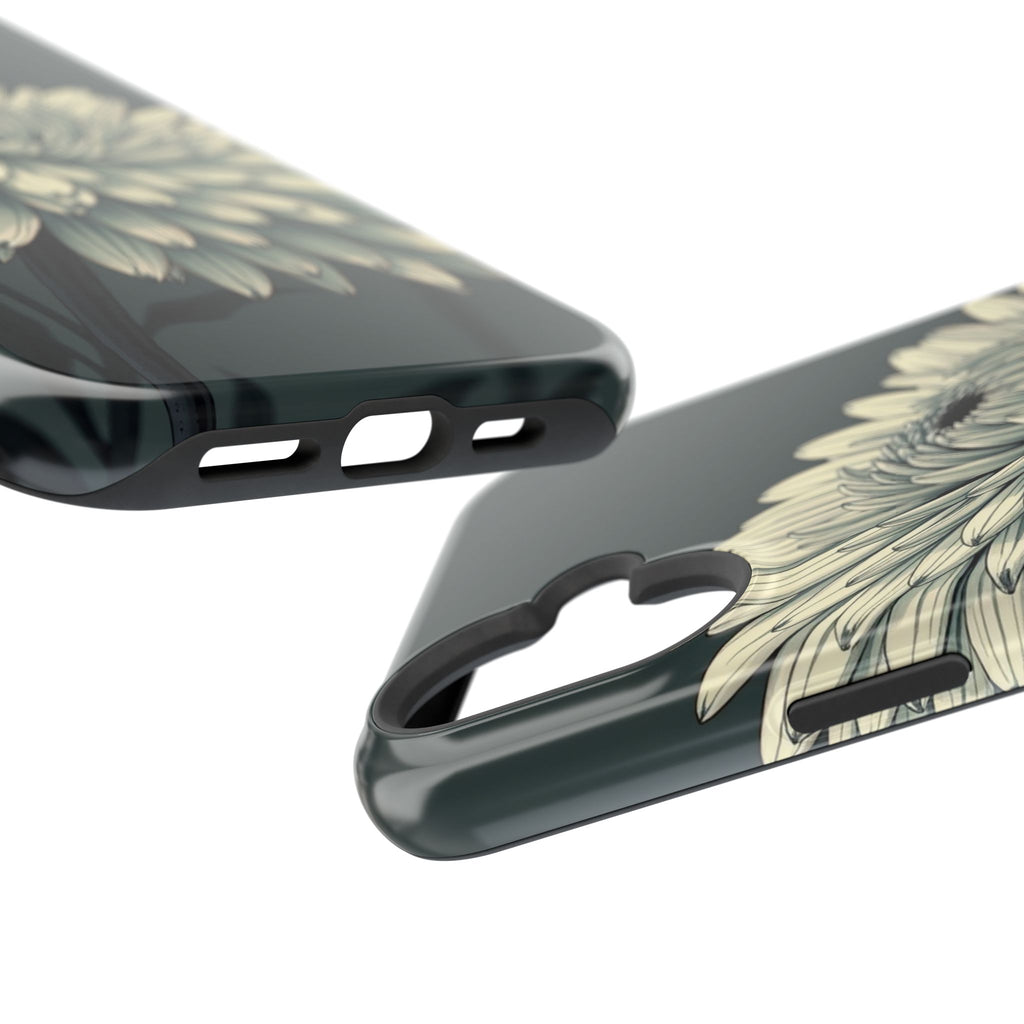 iPhone Chrysanthemum Classic Dark Gothic Ink Carry Case Slim Snap Case · iPhone