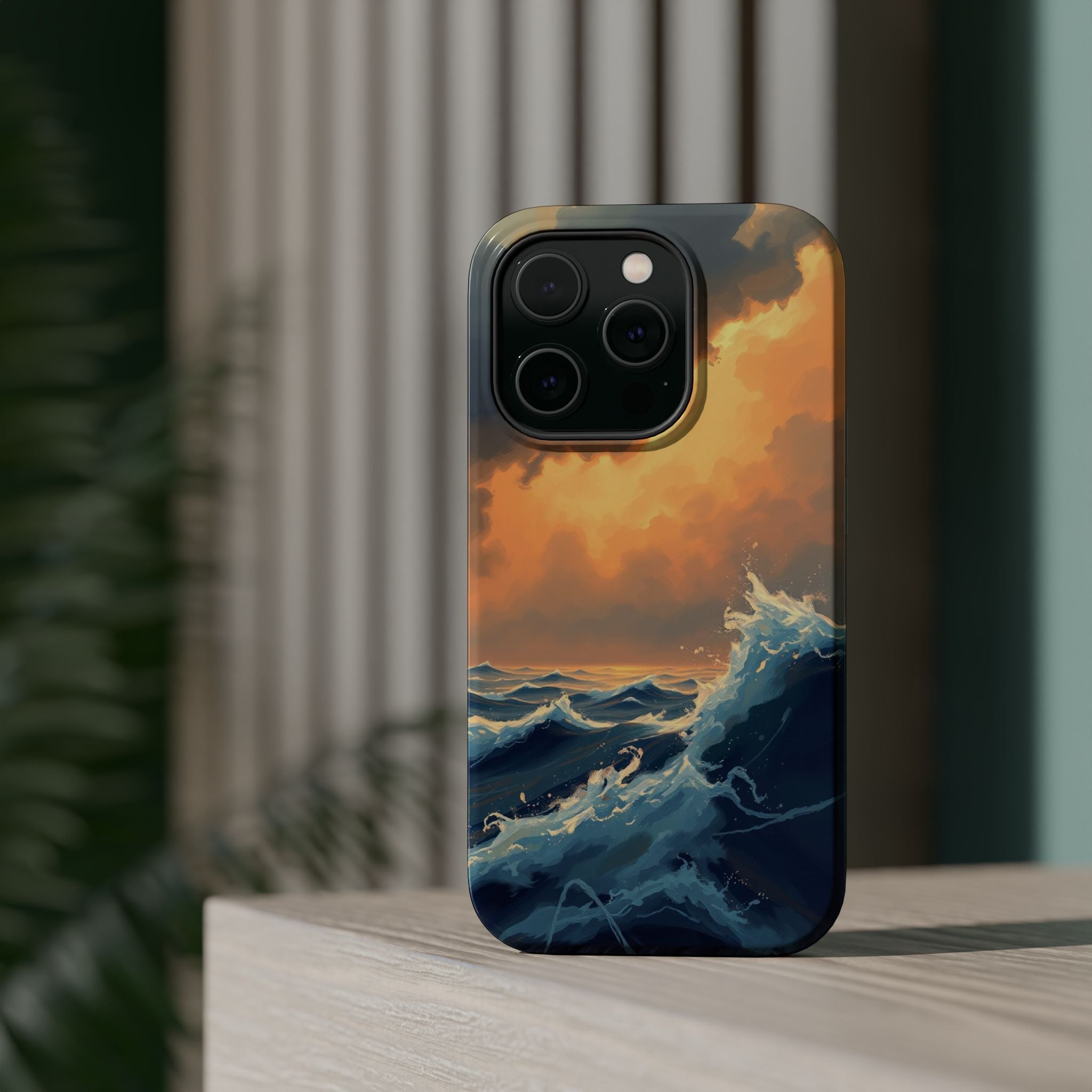 iPhone Sunset Amber And Peach Storm at Sea Slim iPhone Everyday · iPhone Case