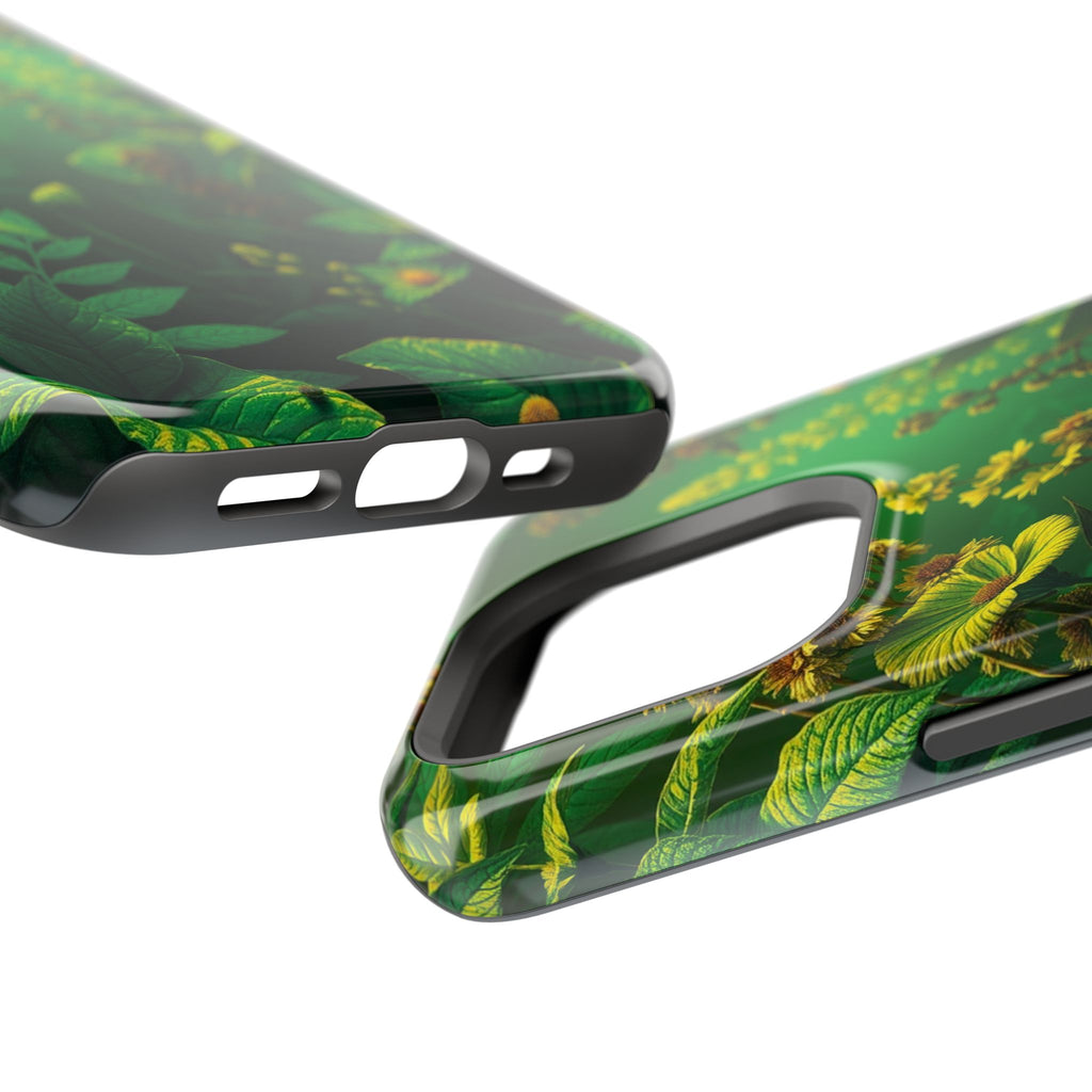 iPhone Emerald Green And Gold Vintage Botanicals Print Slim Snap Case · iPhone C